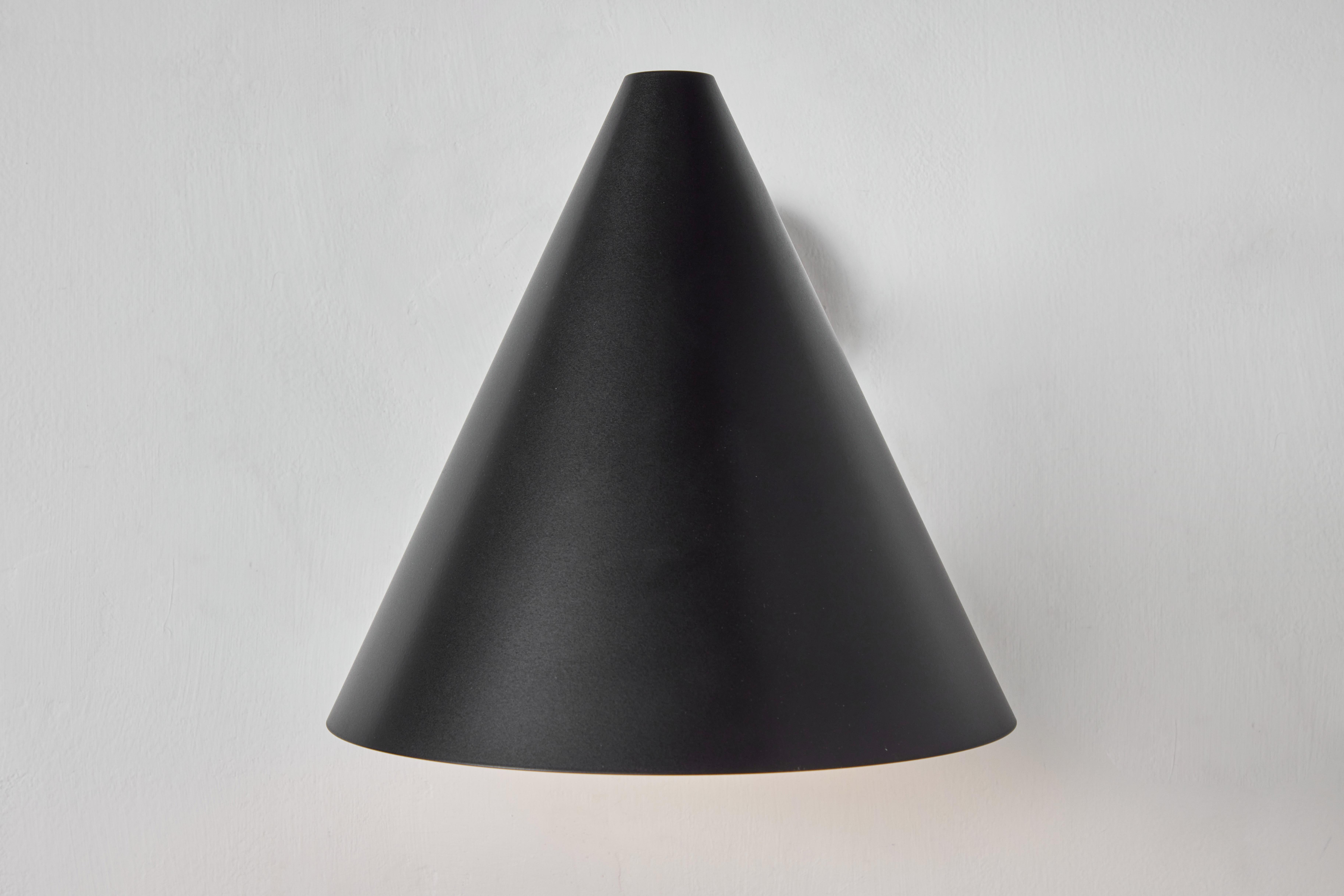 Scandinavian Modern Hans-Agne Jakobsson 'Tratten' Outdoor Sconce in Black For Sale