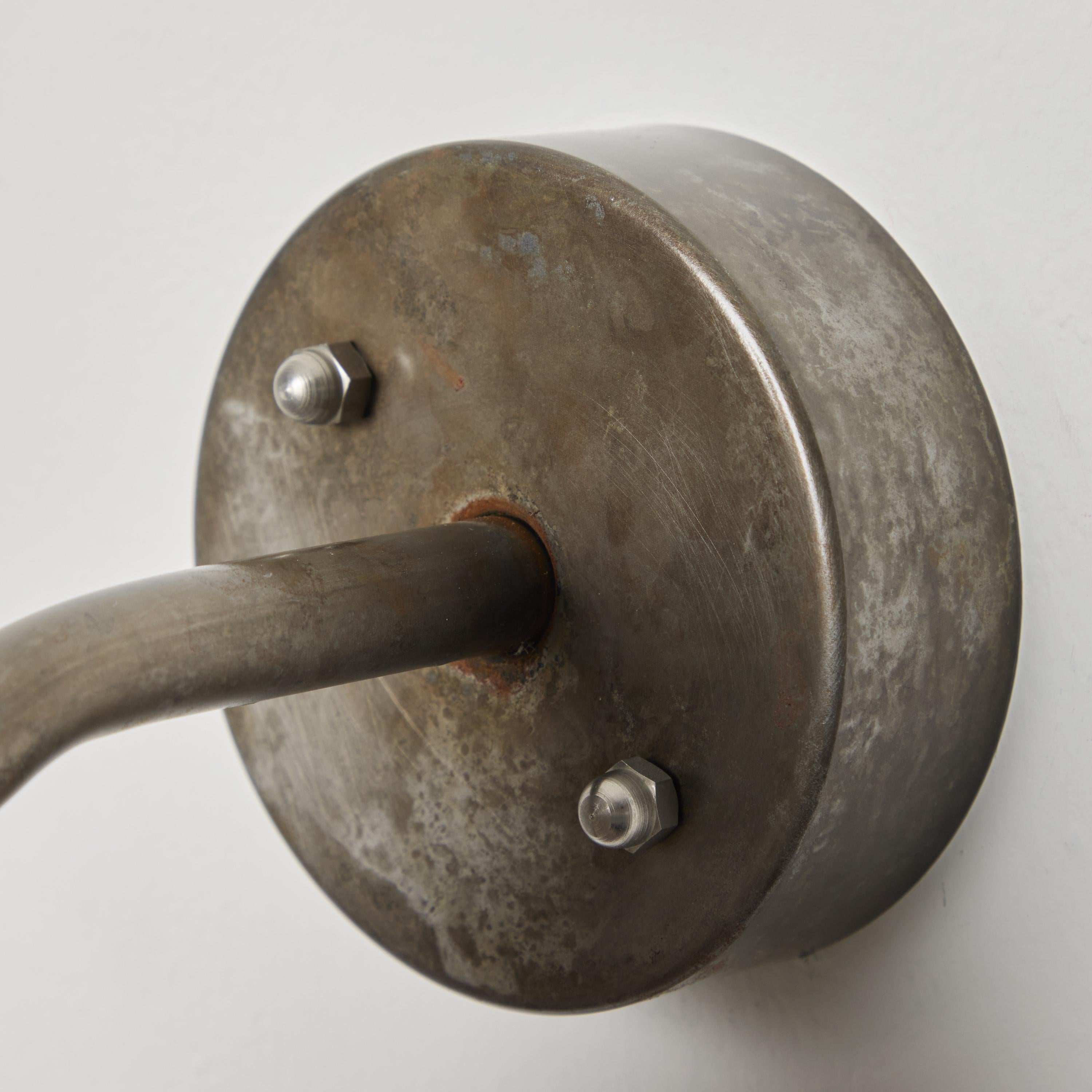 Hans-Agne Jakobsson 'Tratten' Outdoor Sconce in Silver Steel In Excellent Condition In Glendale, CA