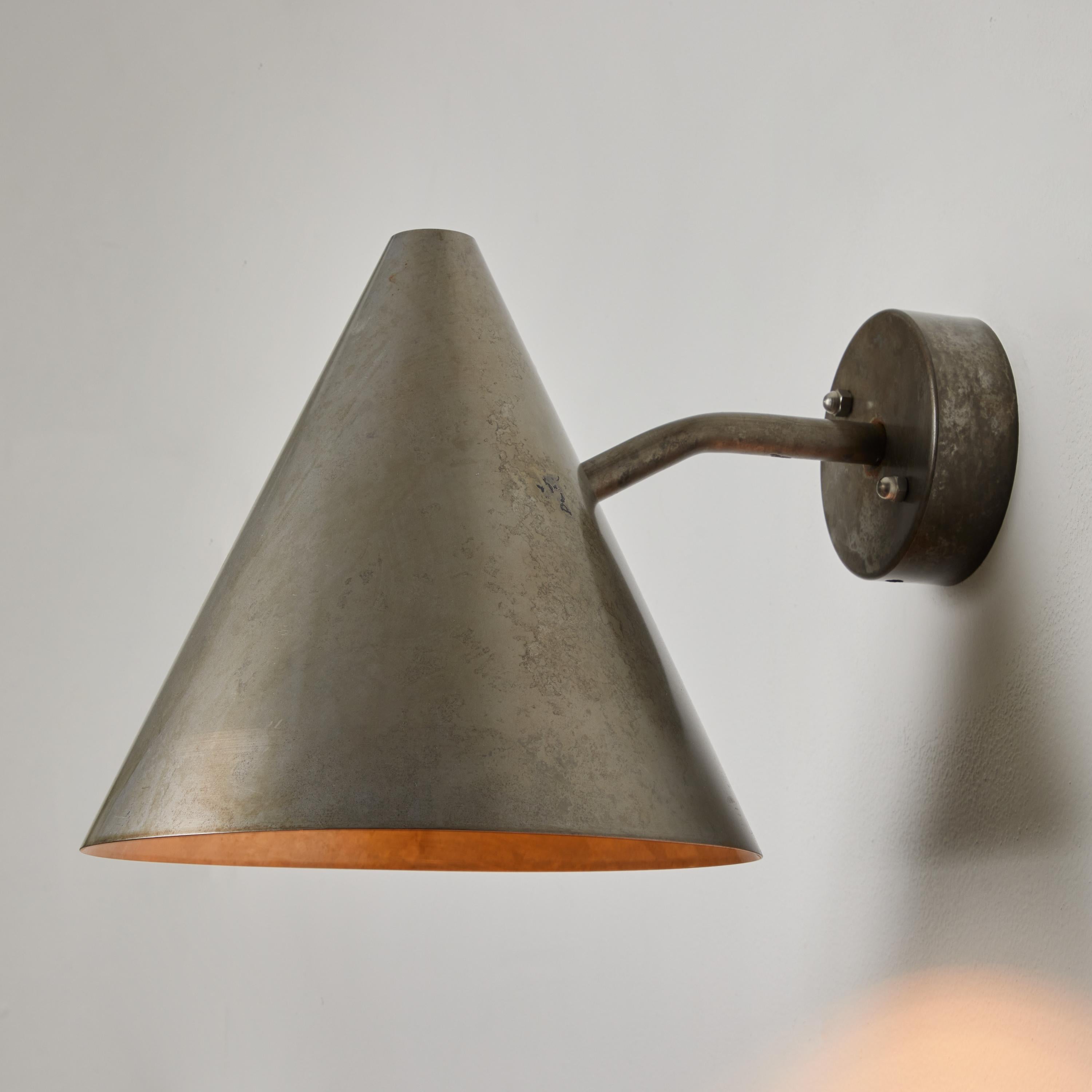 Contemporary Hans-Agne Jakobsson 'Tratten' Outdoor Sconce in Silver Steel