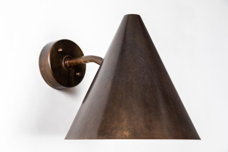 Pair of Hans-Agne Jakobsson 'Tratten' Dark Brown Patinated Outdoor Sconces For Sale 1