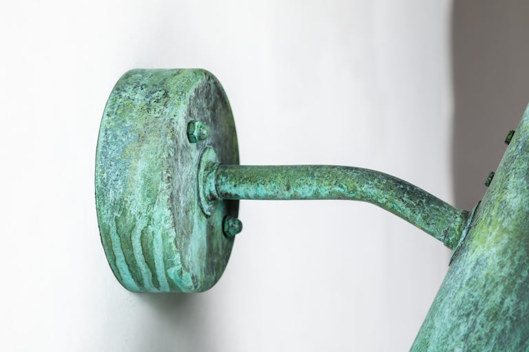 Hans-Agne Jakobsson 'Tratten' Verdigris Patinated Outdoor Sconce For Sale 9
