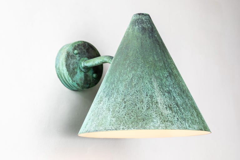 Metal Hans-Agne Jakobsson 'Tratten' Verdigris Patinated Outdoor Sconce For Sale
