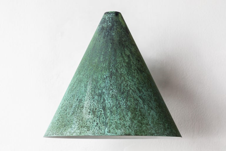 Hans-Agne Jakobsson 'Tratten' Verdigris Patinated Outdoor Sconce For Sale 2