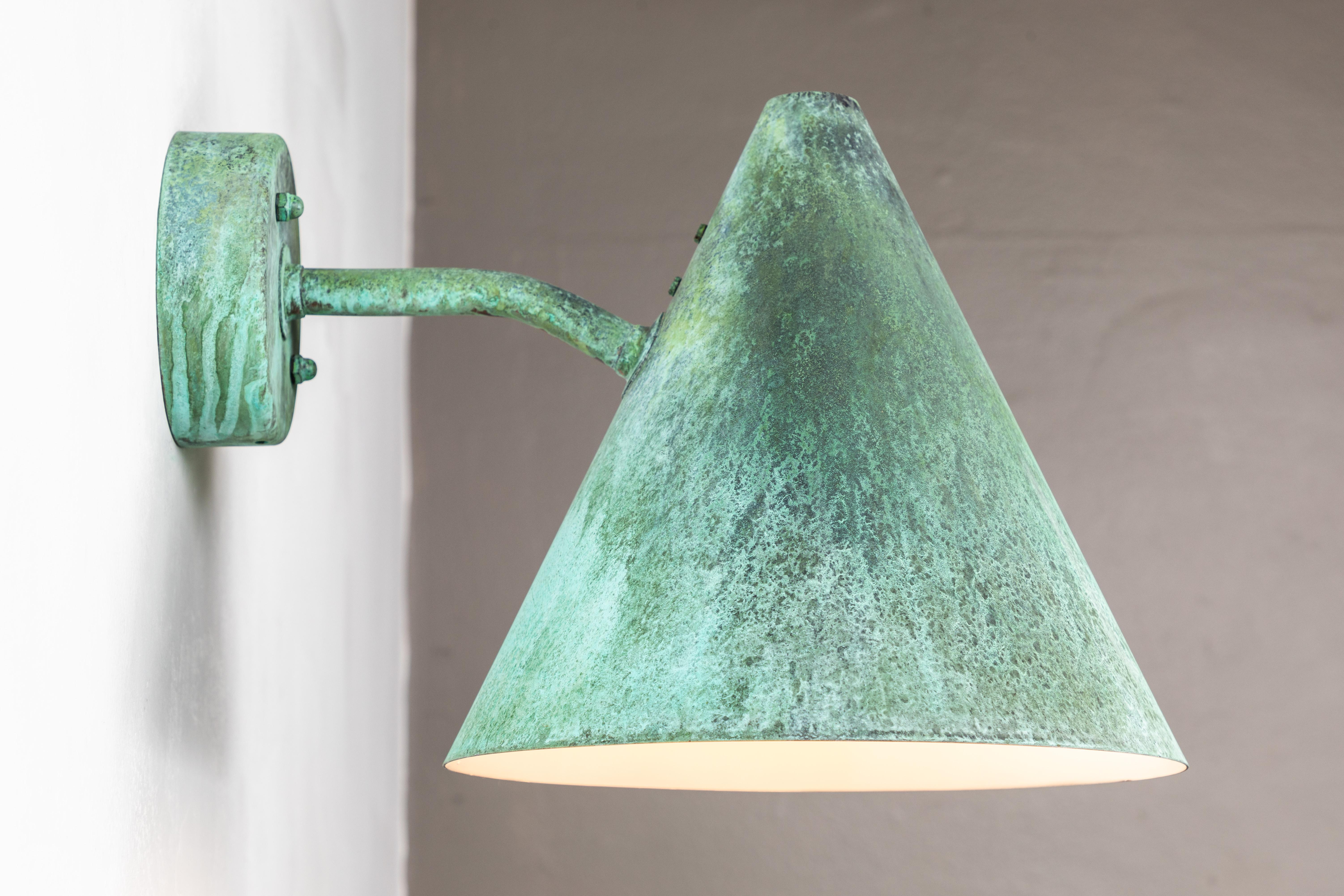 Hans-Agne Jakobsson 'Tratten' Verdigris Patinated Outdoor Sconce For Sale 2