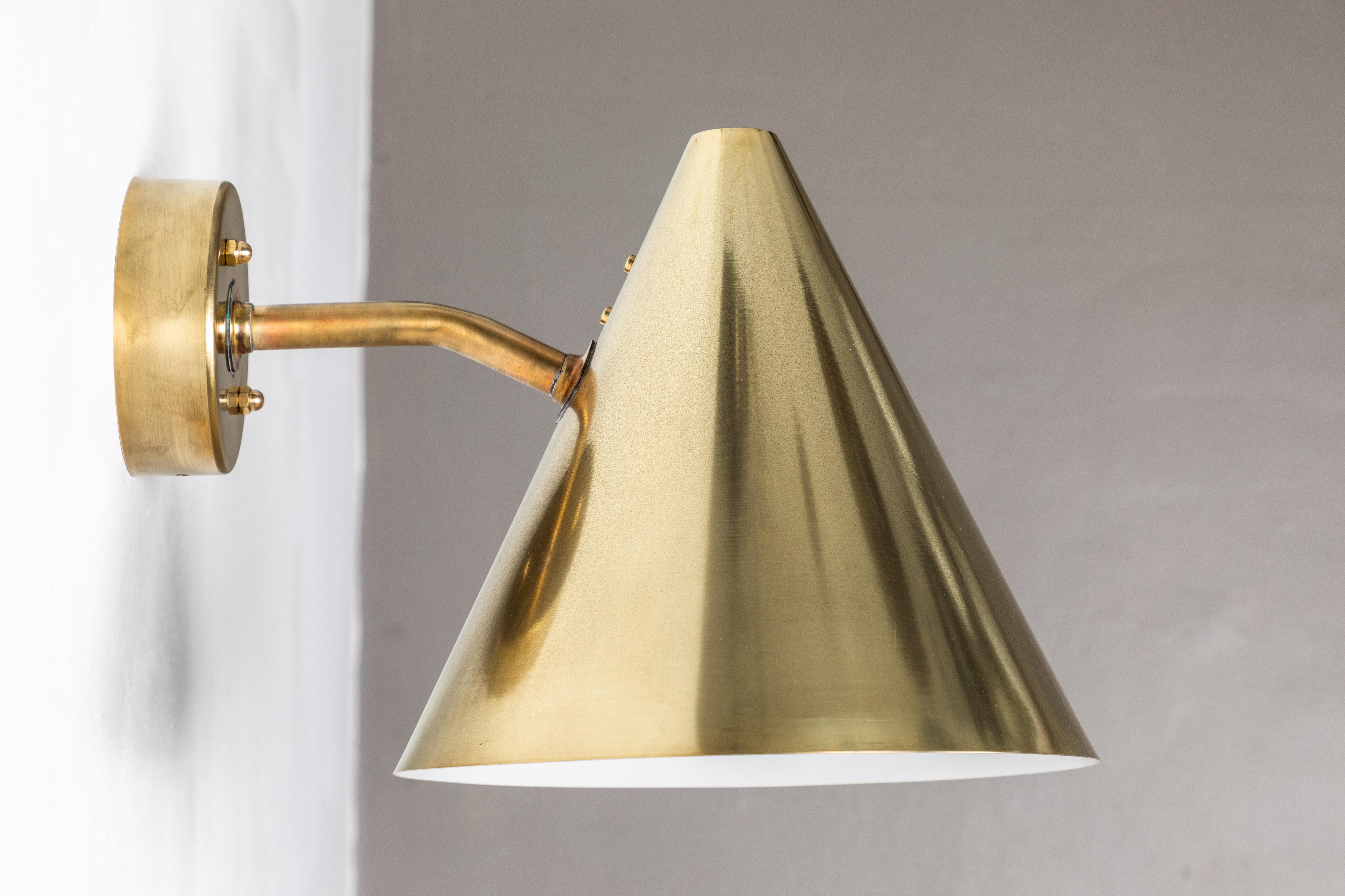 Pair of Hans-Agne Jakobsson 'Tratten' Raw Brass Outdoor Sconces For Sale 5