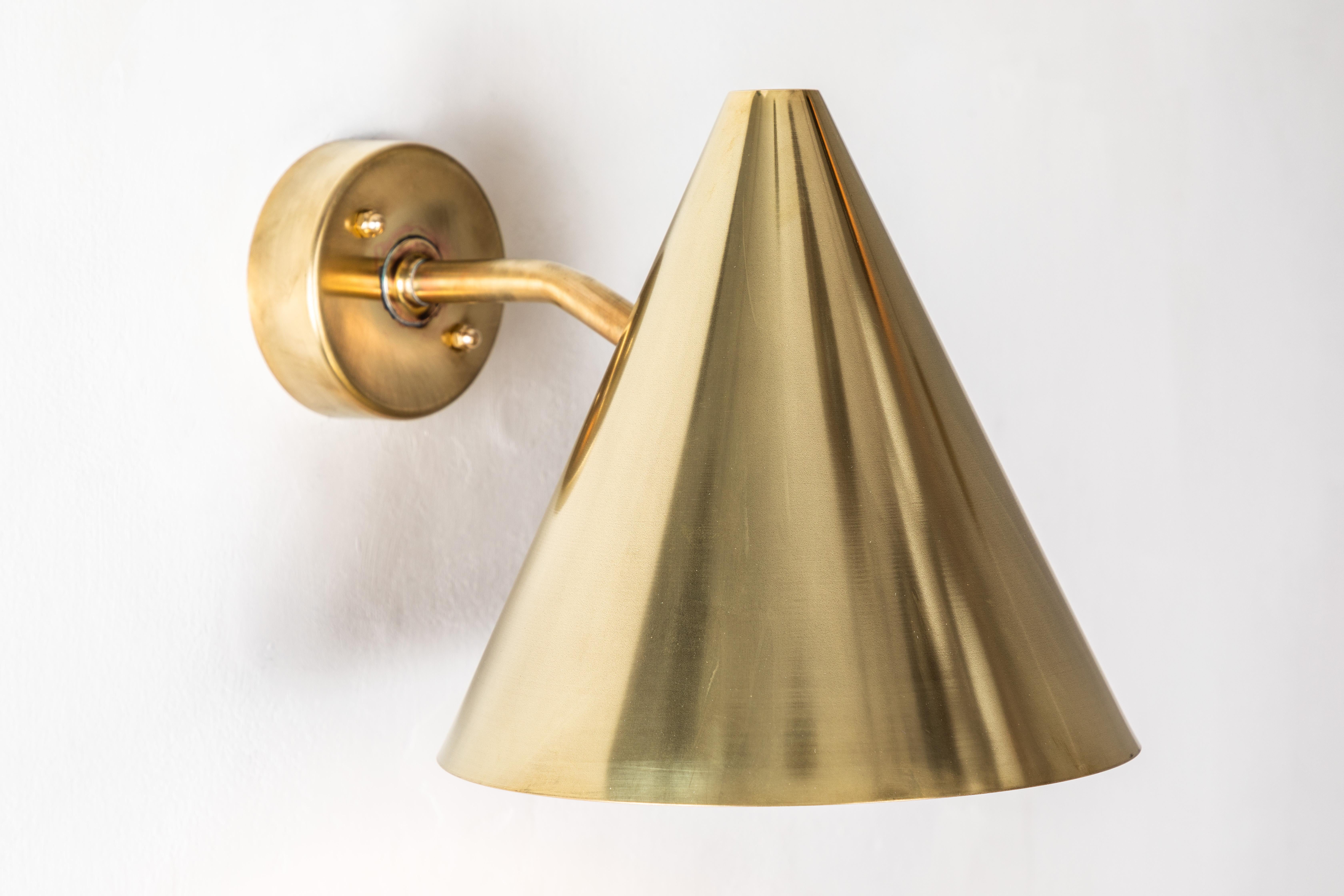 Swedish Hans-Agne Jakobsson 'Tratten' Raw Brass Outdoor Sconce For Sale