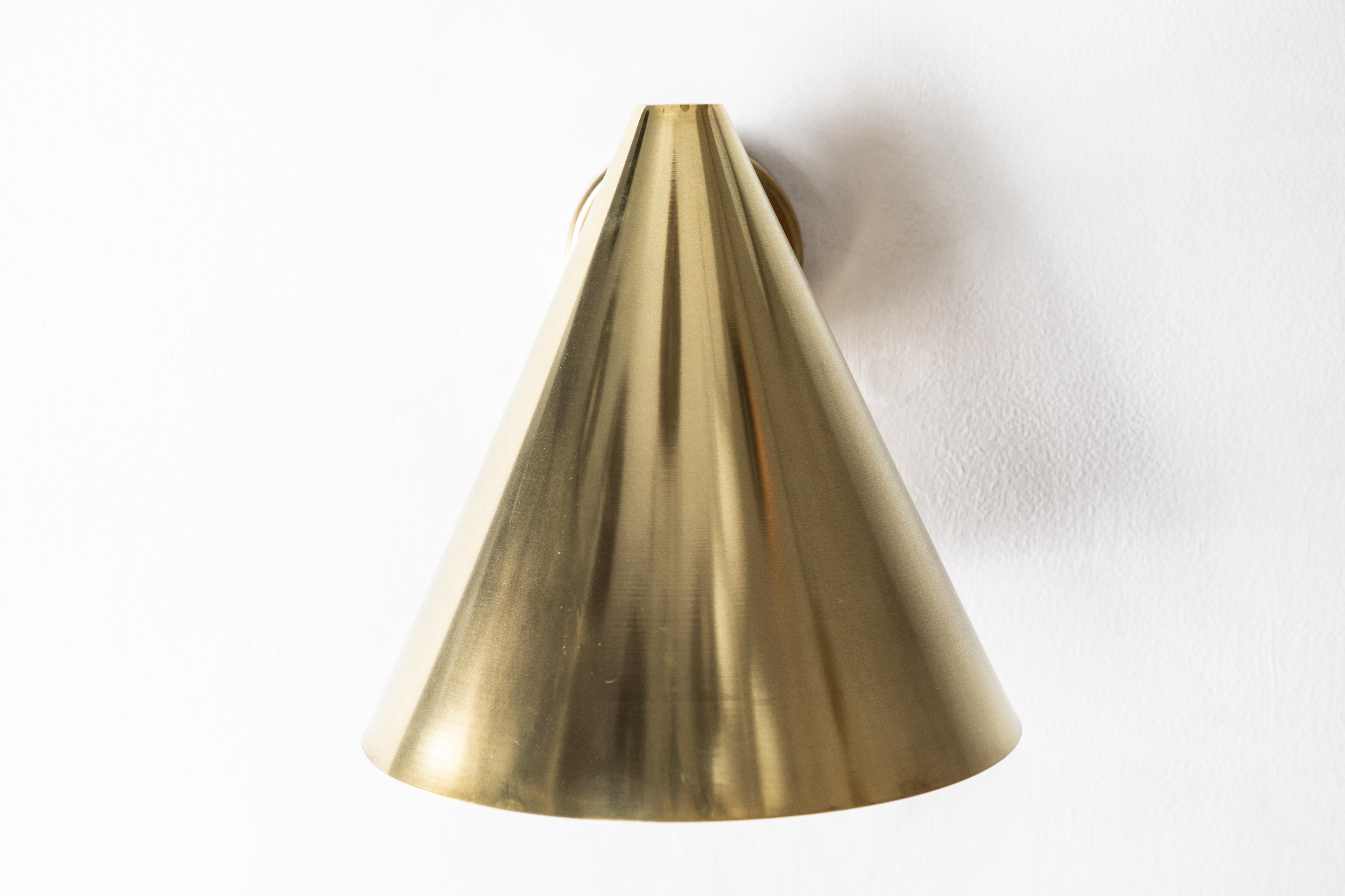 Contemporary Hans-Agne Jakobsson 'Tratten' Raw Brass Outdoor Sconce For Sale