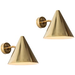 Pair of Hans-Agne Jakobsson 'Tratten' Polished Brass Outdoor Sconces