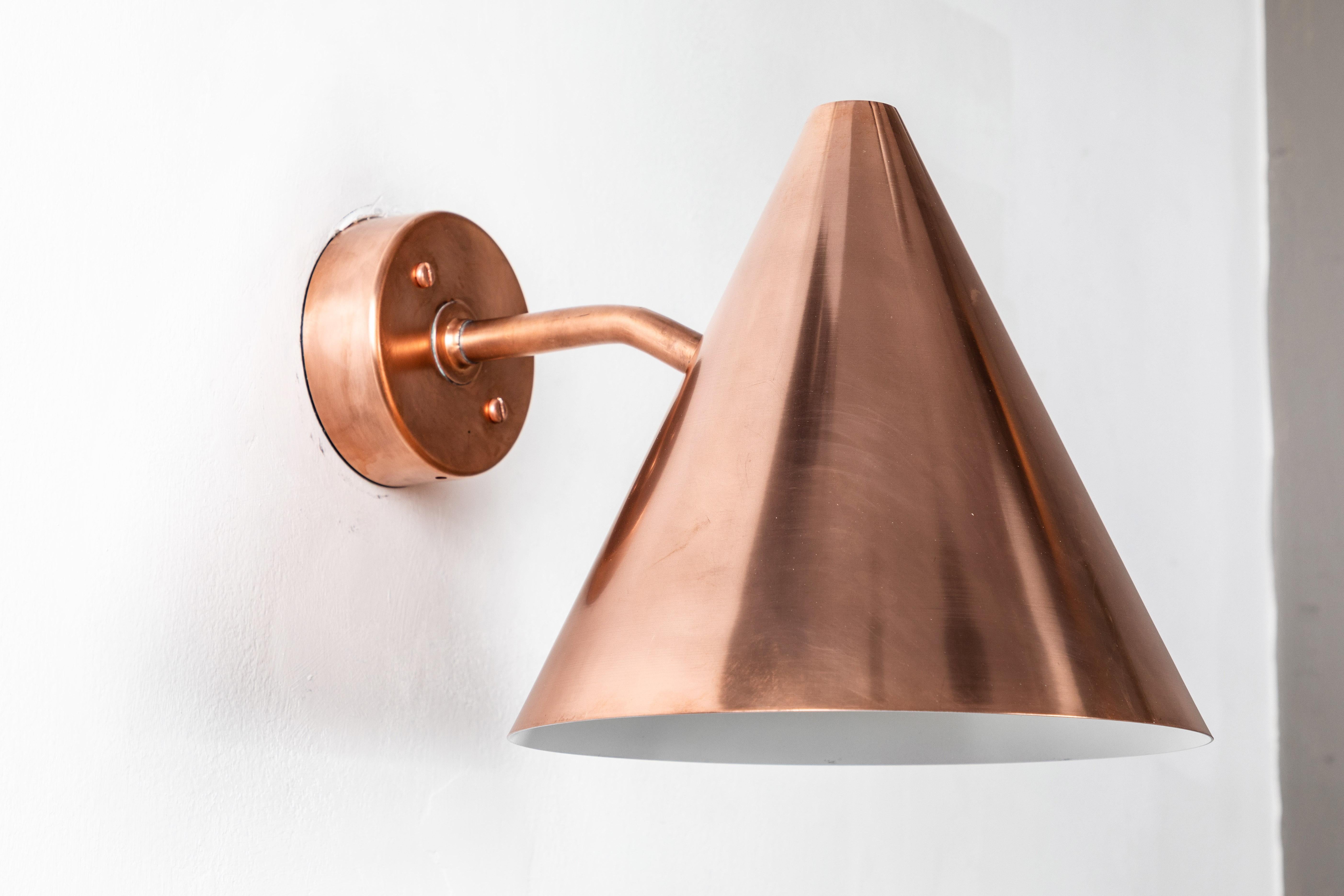 Pair of Hans-Agne Jakobsson 'Tratten' Raw Copper Outdoor Sconces For Sale 1