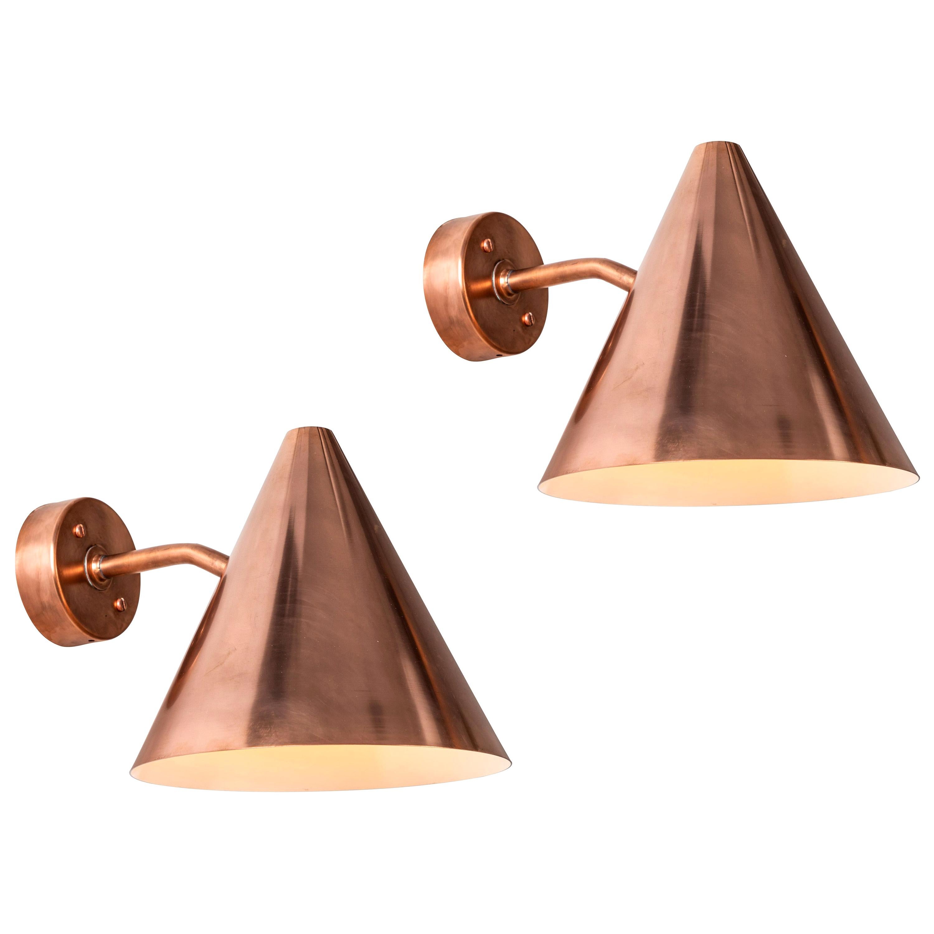 Pair of Hans-Agne Jakobsson 'Tratten' Raw Copper Outdoor Sconces For Sale