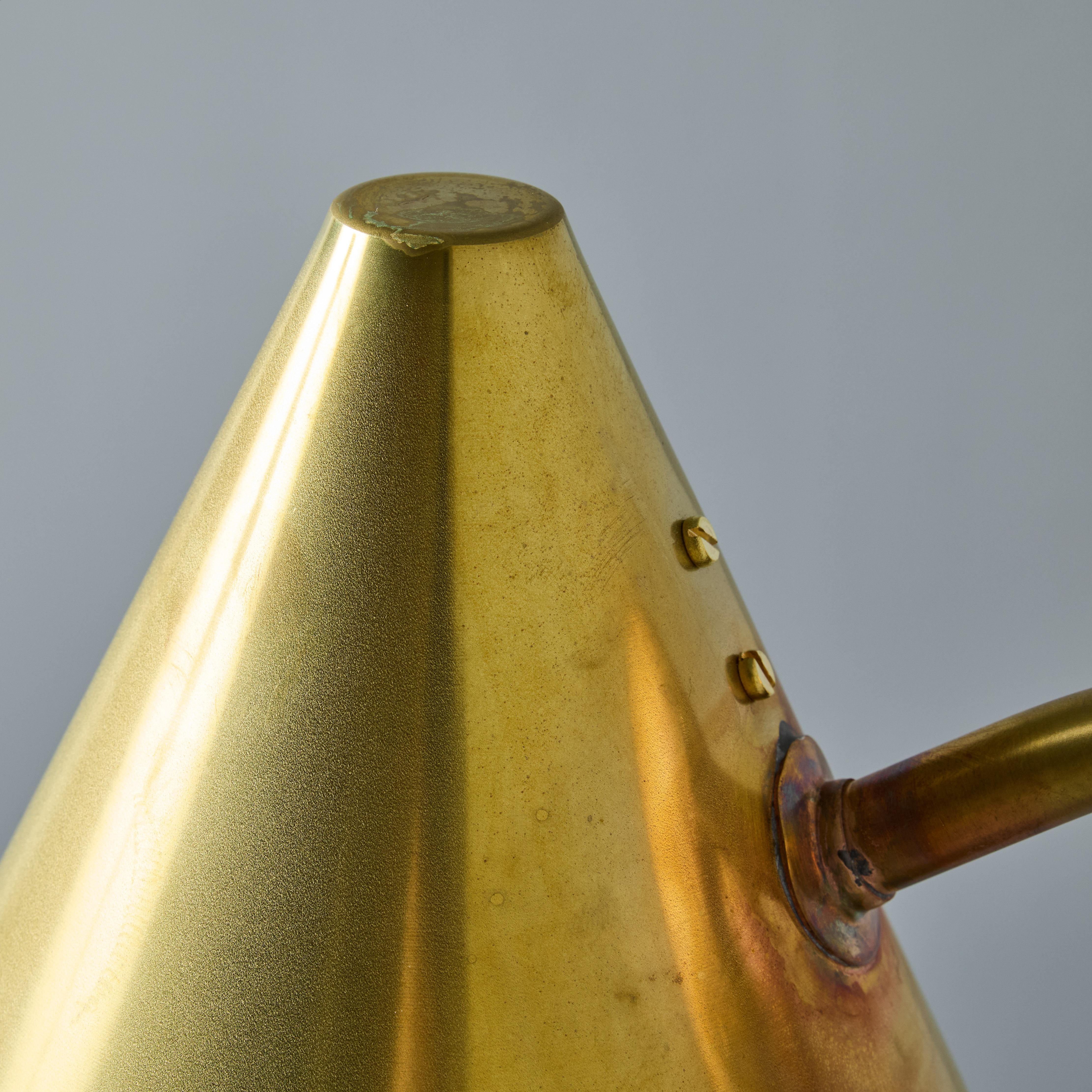 Hans-Agne Jakobsson 'Tratten' Raw Brass Outdoor Sconce For Sale 4