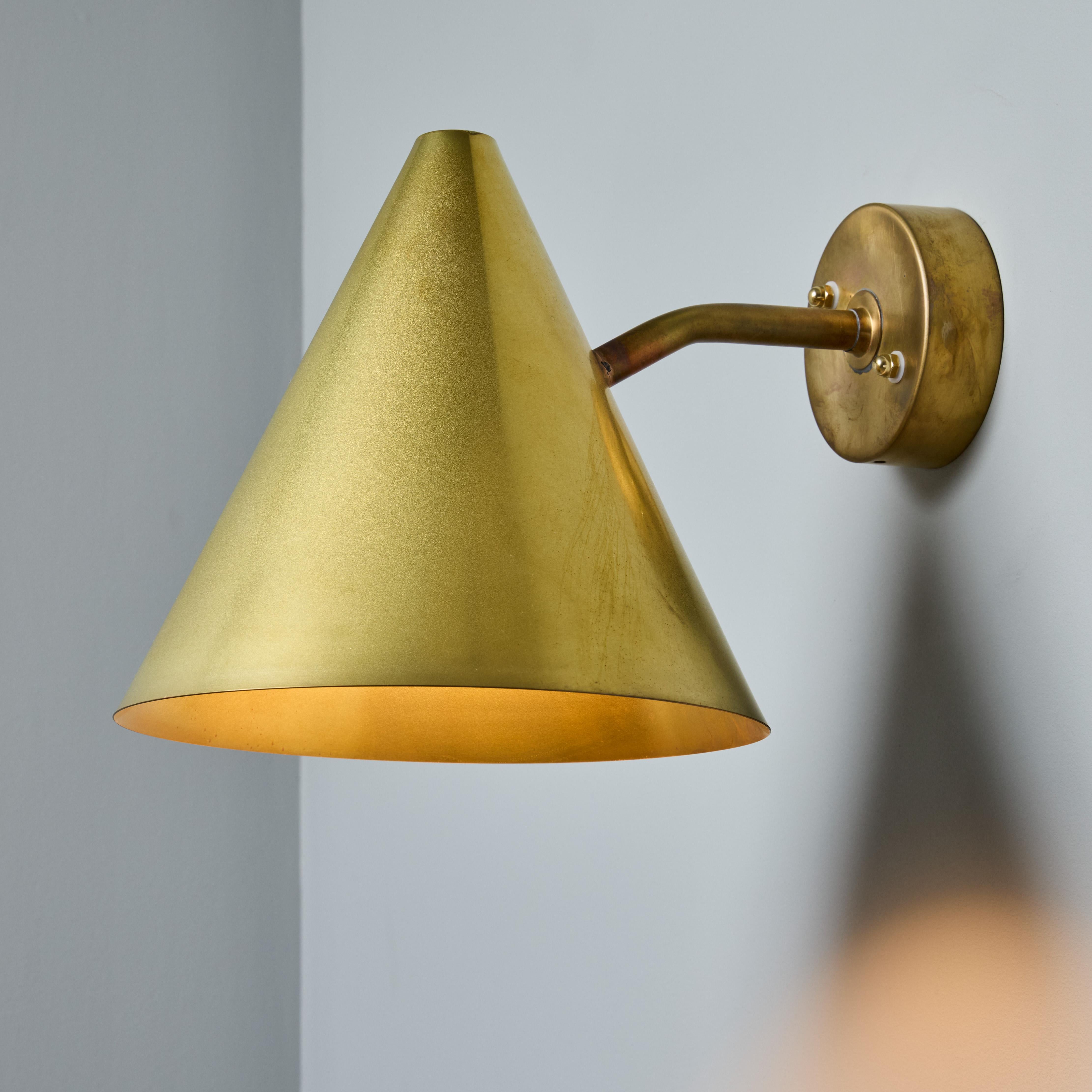 Contemporary Hans-Agne Jakobsson 'Tratten' Raw Brass Outdoor Sconce For Sale
