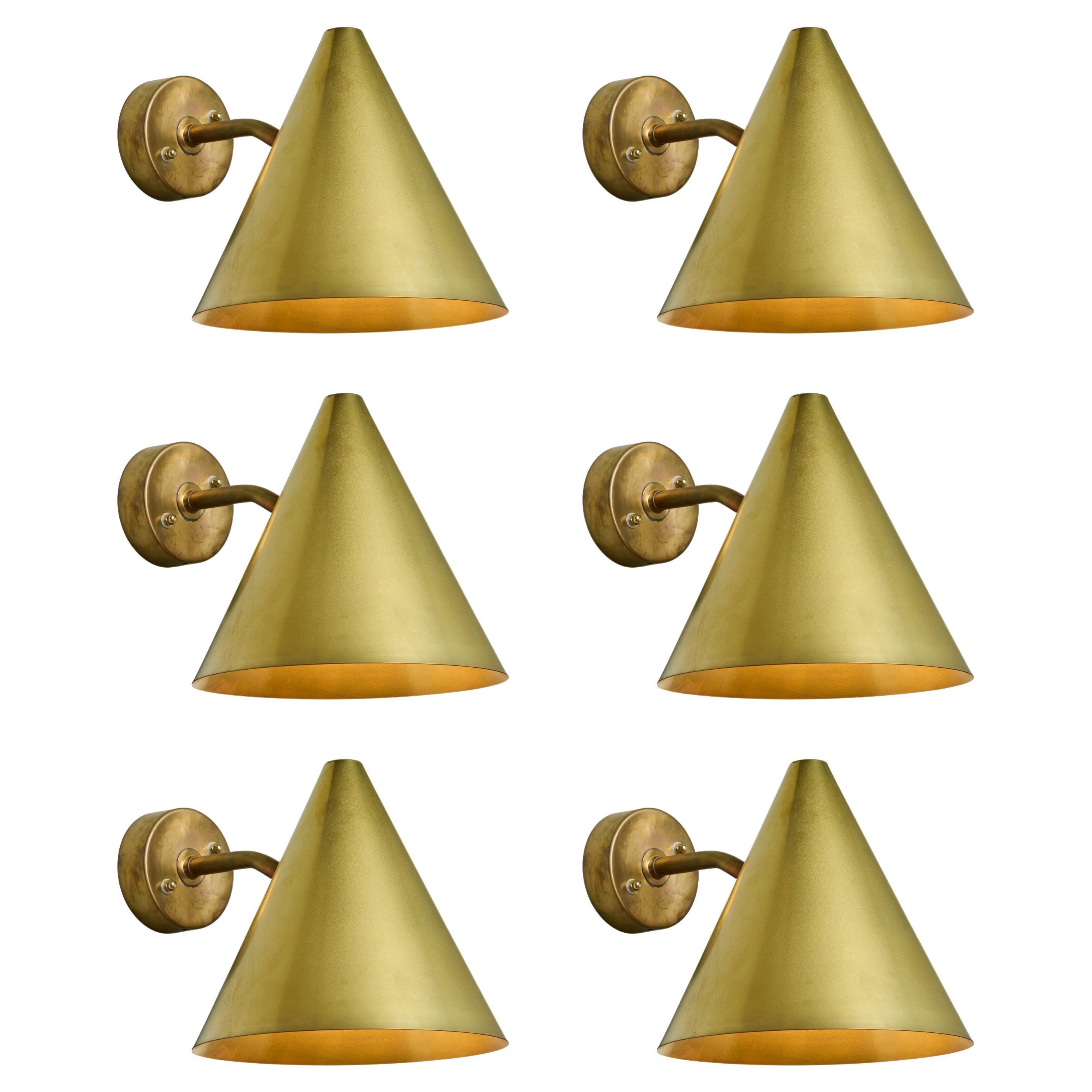 Hans-Agne Jakobsson 'Tratten' Raw Brass Outdoor Sconce For Sale