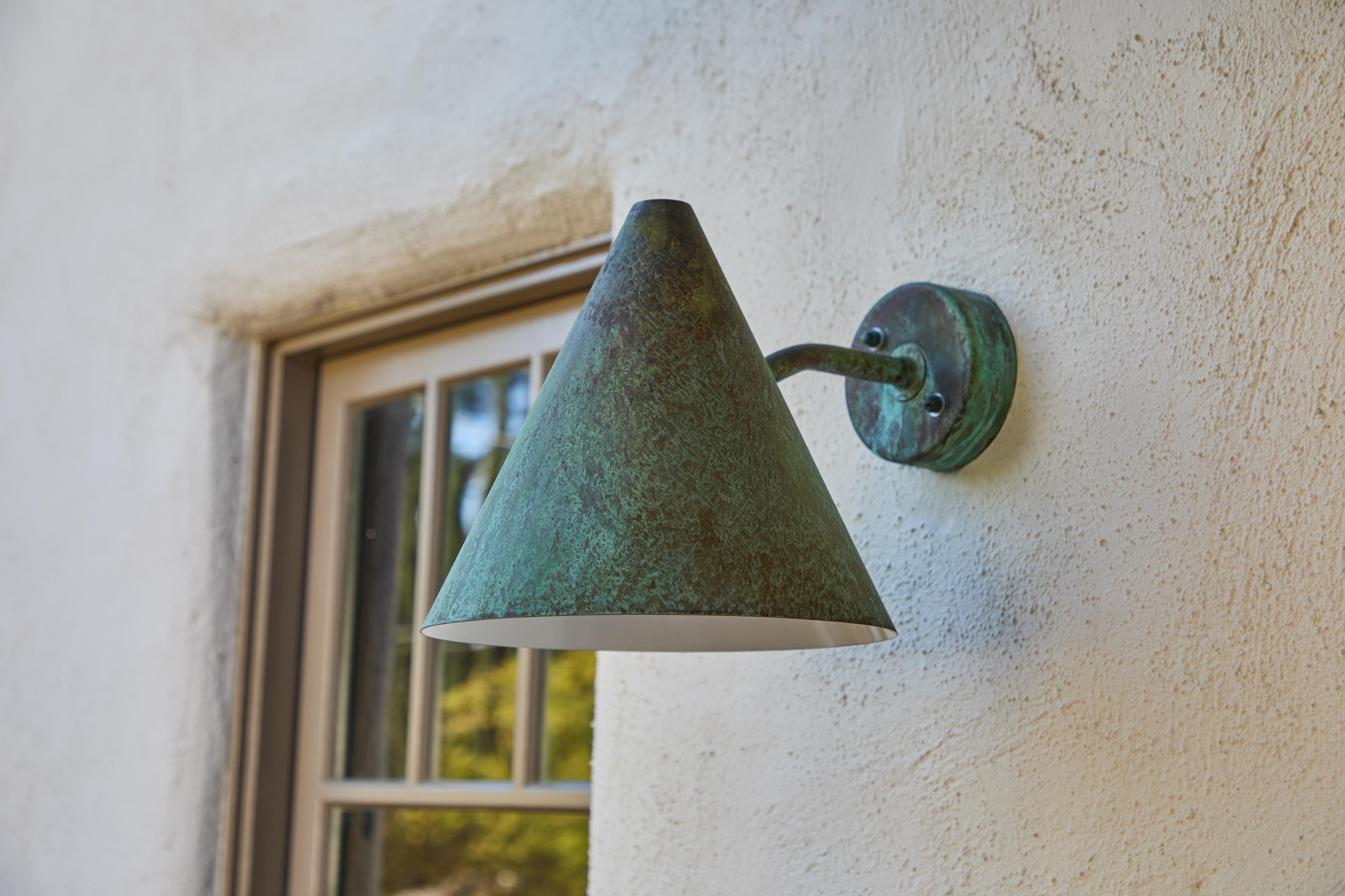 Hans-Agne Jakobsson 'Tratten' Verdigris Patinated Outdoor Sconce For Sale 8