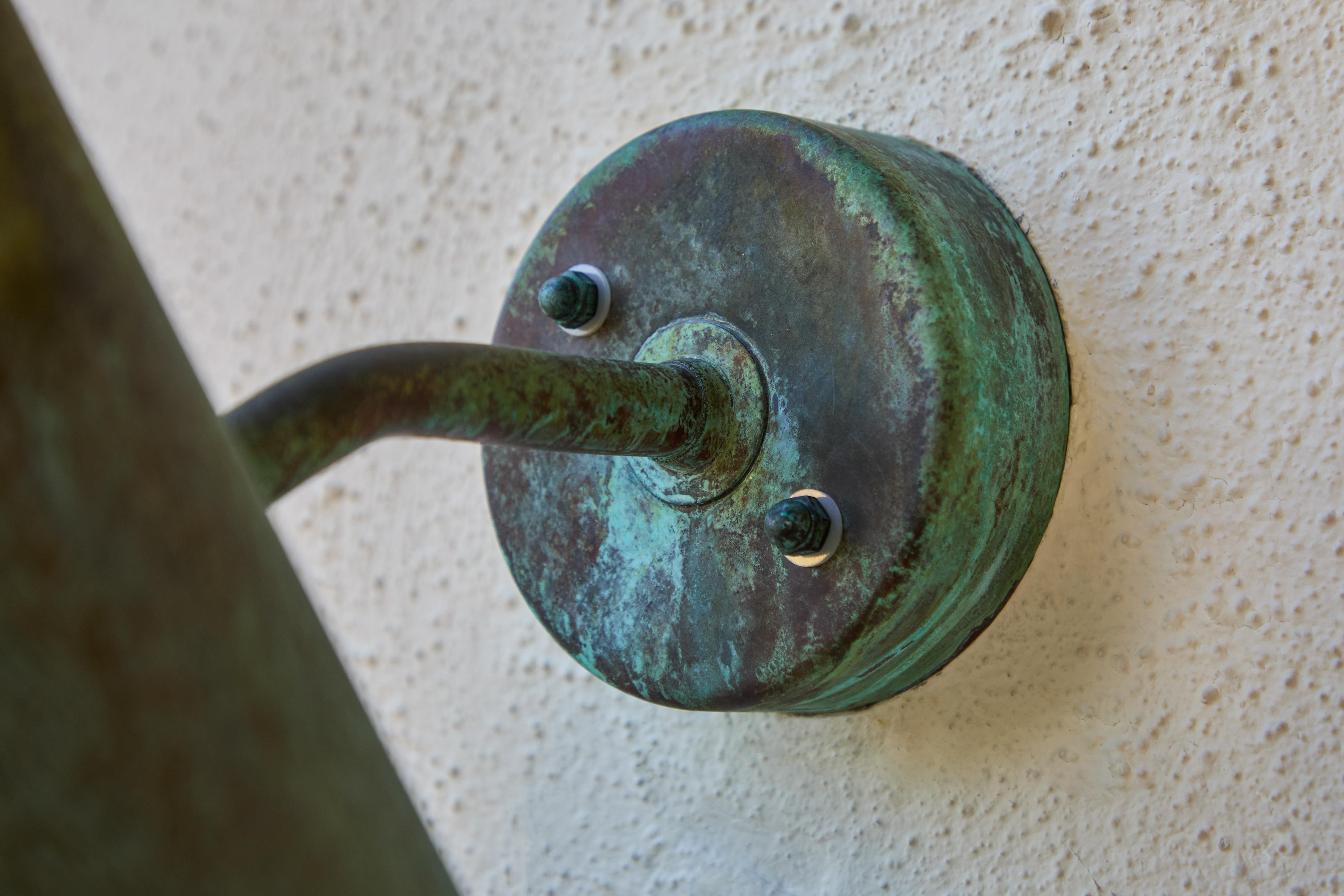 Hans-Agne Jakobsson 'Tratten' Verdigris Patinated Outdoor Sconce For Sale 9