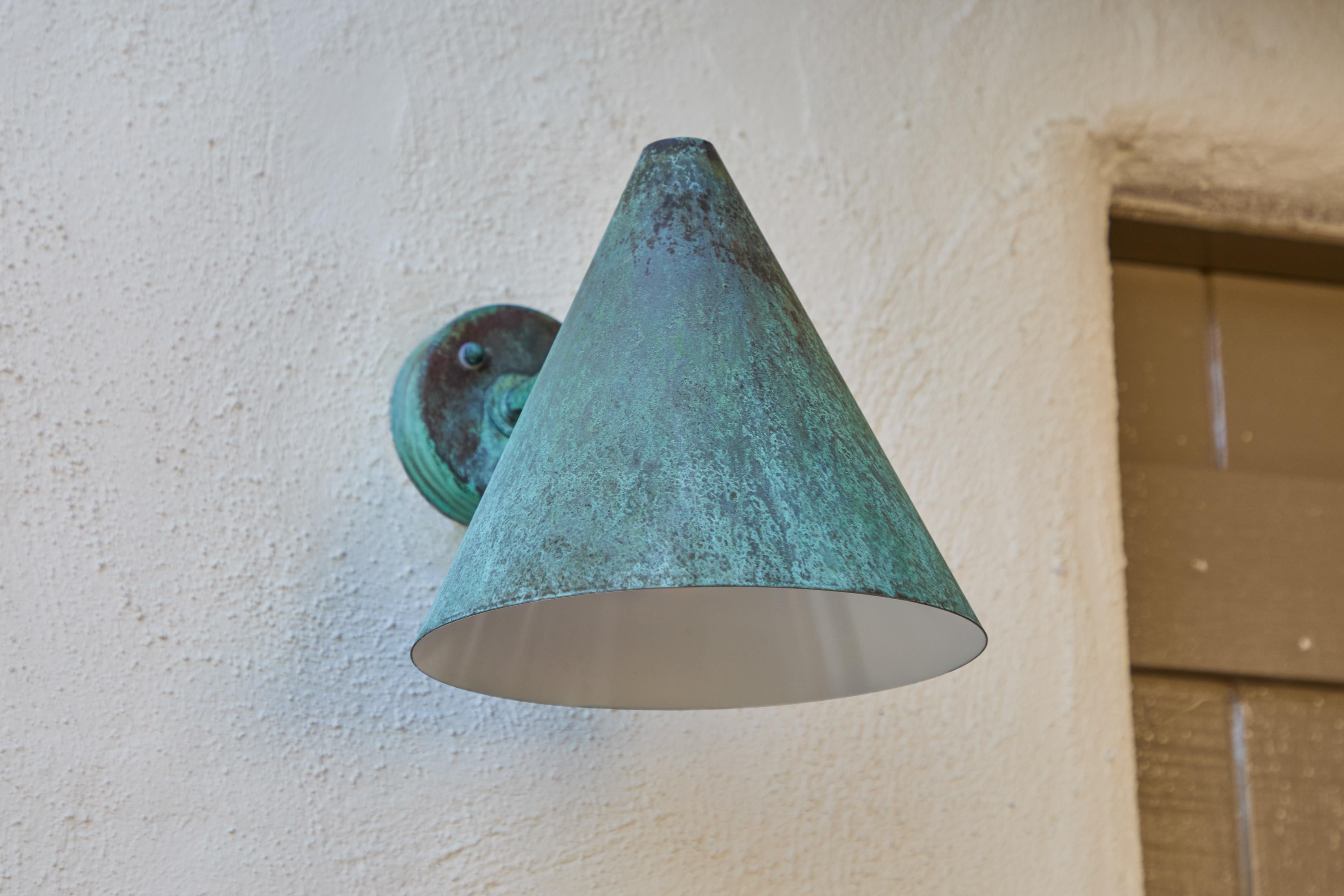 Hans-Agne Jakobsson 'Tratten' Verdigris Patinated Outdoor Sconce For Sale 10