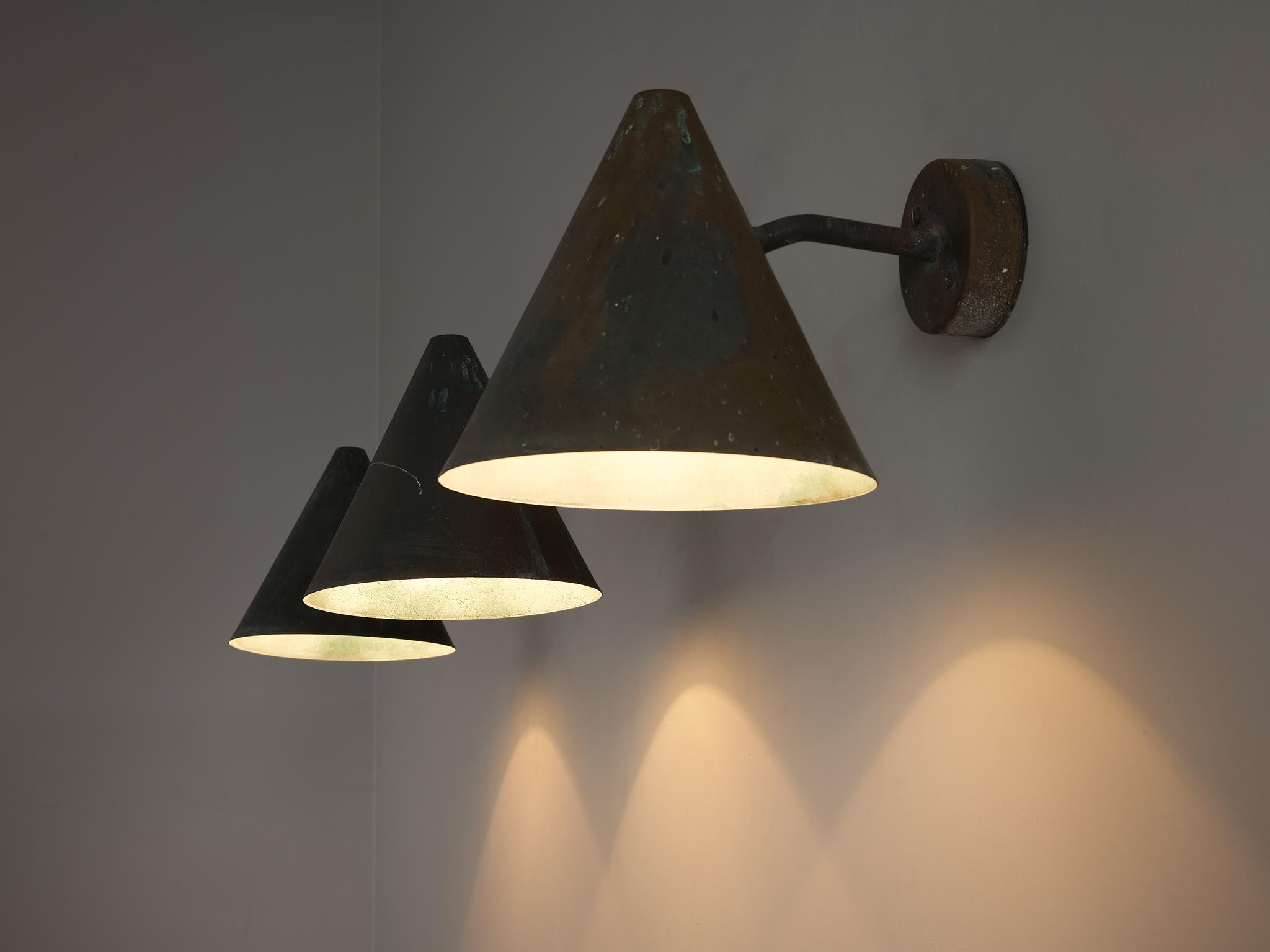 Mid-Century Modern Hans-Agne Jakobsson 'Tratten' Wall Light in Patinated Copper