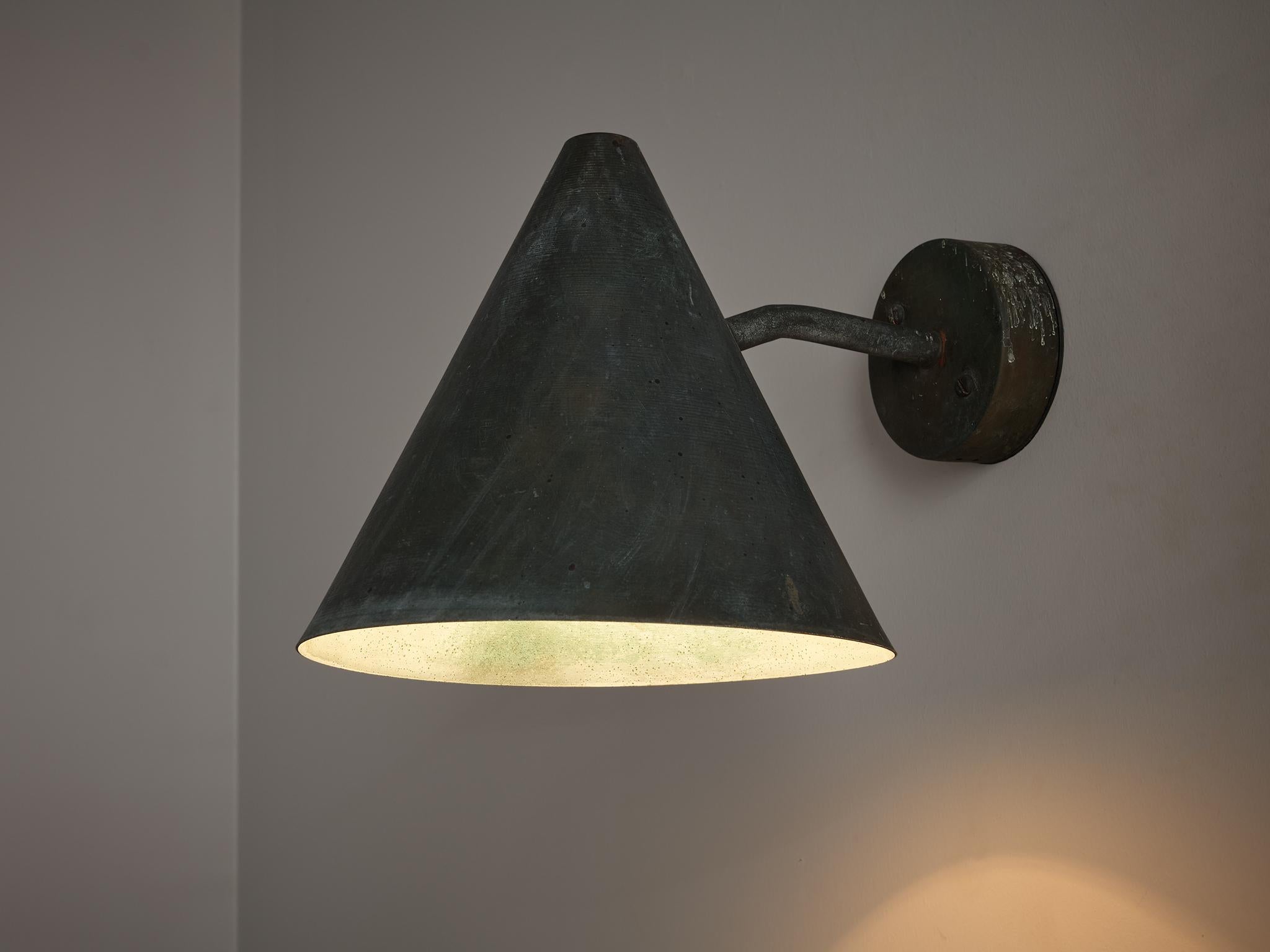 Hans-Agne Jakobsson 'Tratten' Wall Light in Patinated Copper In Good Condition In Waalwijk, NL