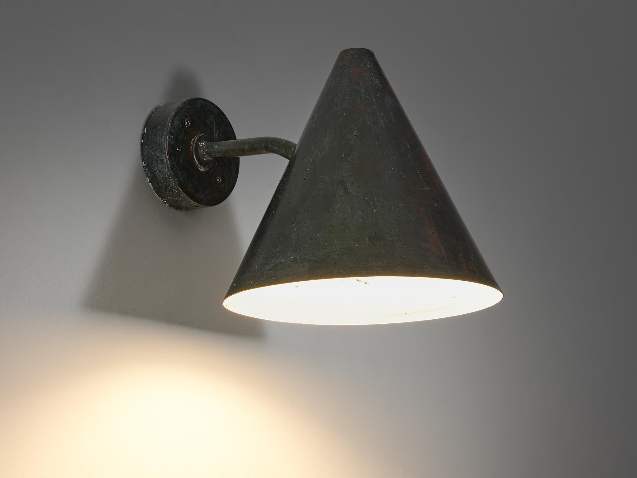 Hans-Agne Jakobsson 'Tratten' Wall Light in Patinated Copper  In Good Condition For Sale In Waalwijk, NL