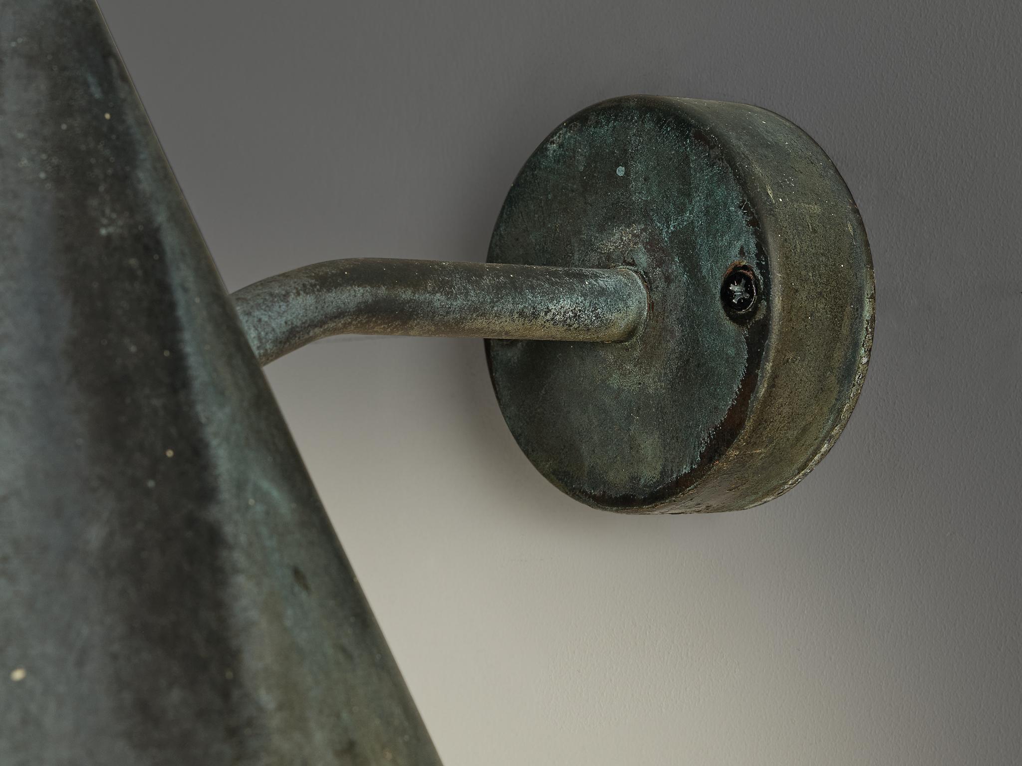 Hans-Agne Jakobsson 'Tratten' Wall Light in Patinated Copper  In Good Condition For Sale In Waalwijk, NL
