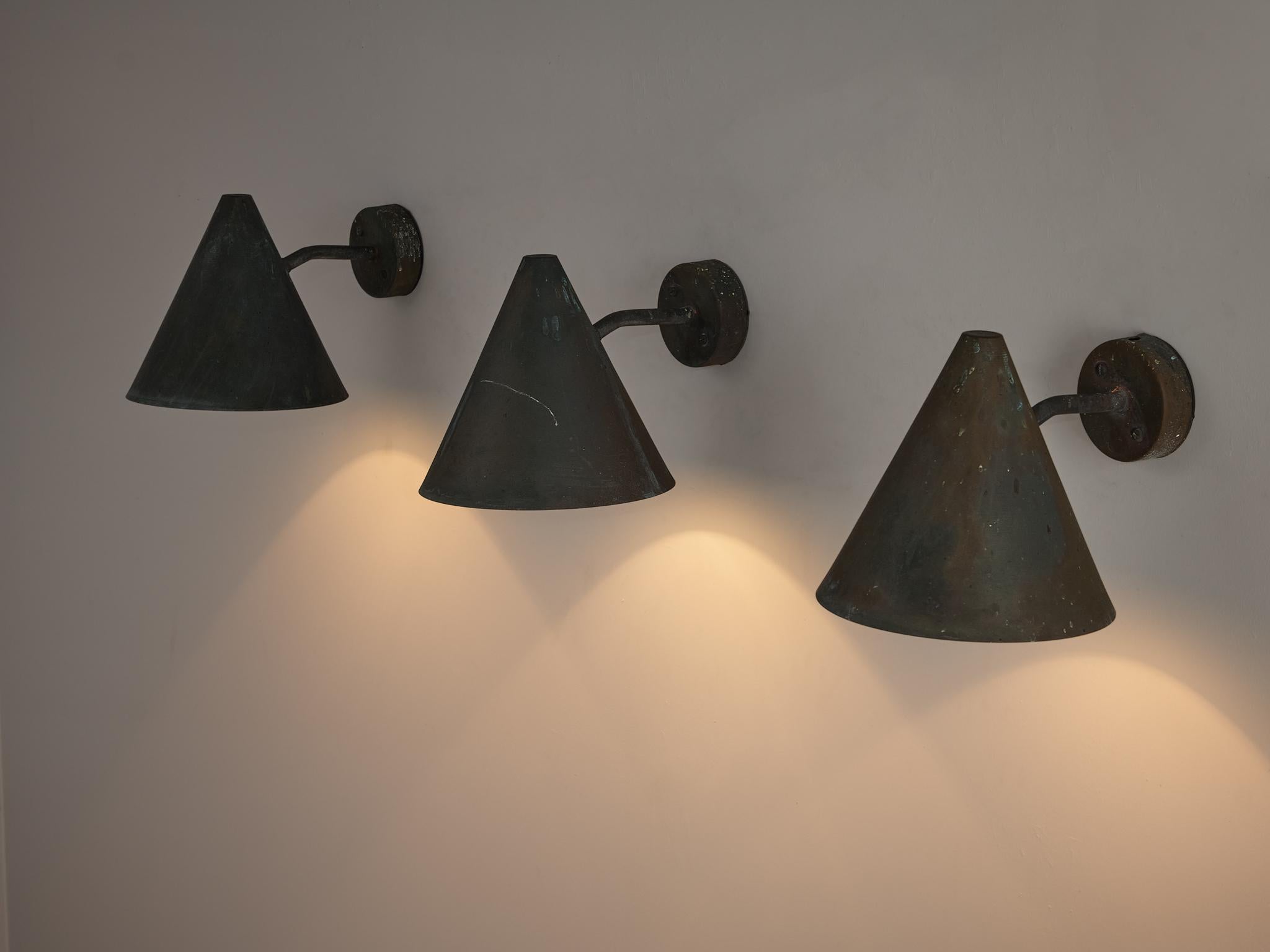 Mid-20th Century Hans-Agne Jakobsson 'Tratten' Wall Light in Patinated Copper