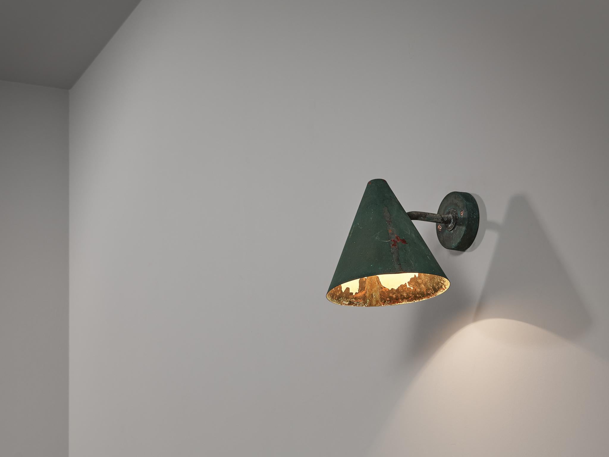 Mid-20th Century Hans-Agne Jakobsson 'Tratten' Wall Light in Patinated Copper For Sale