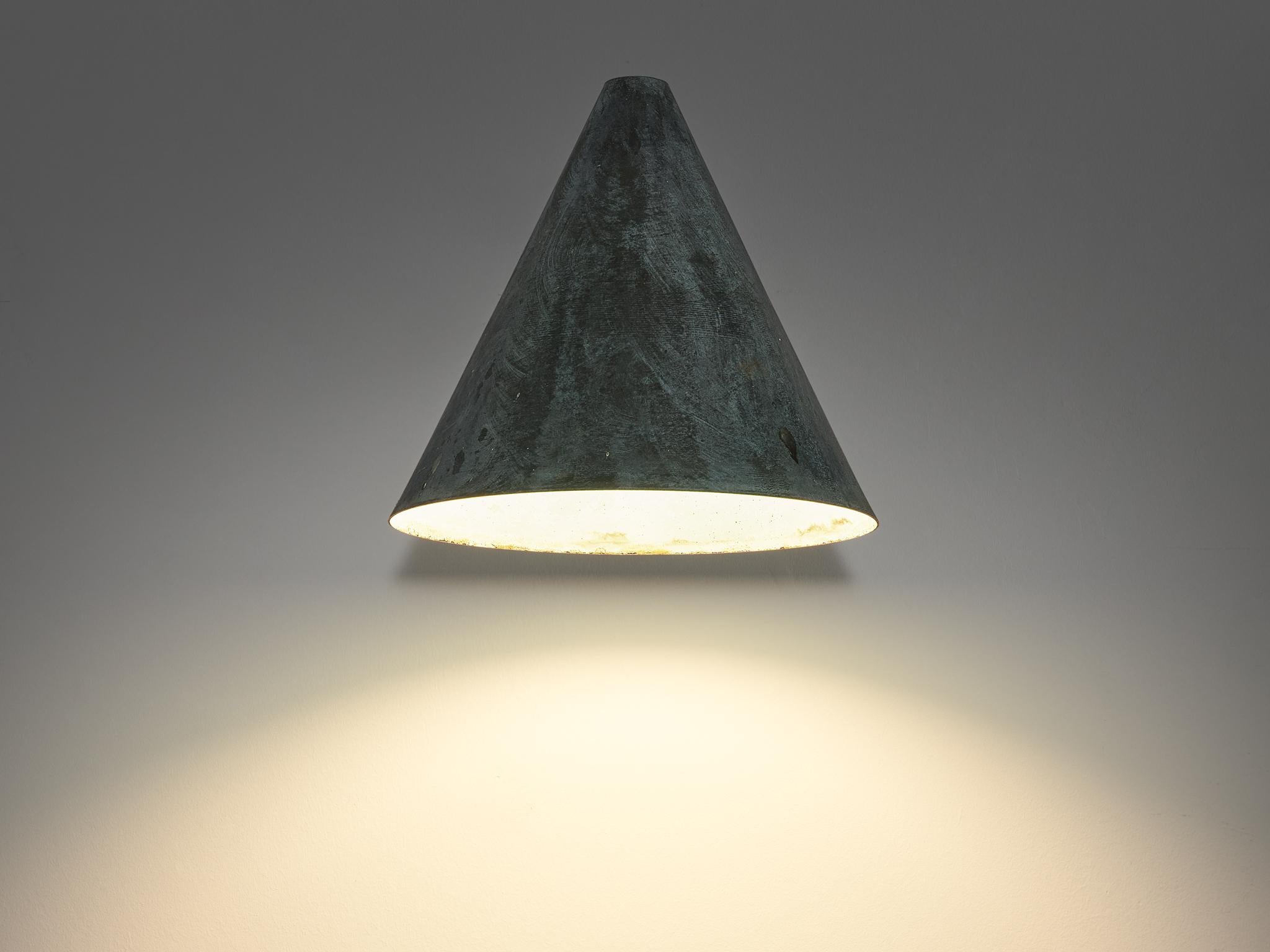 Mid-20th Century Hans-Agne Jakobsson 'Tratten' Wall Light in Patinated Copper  For Sale