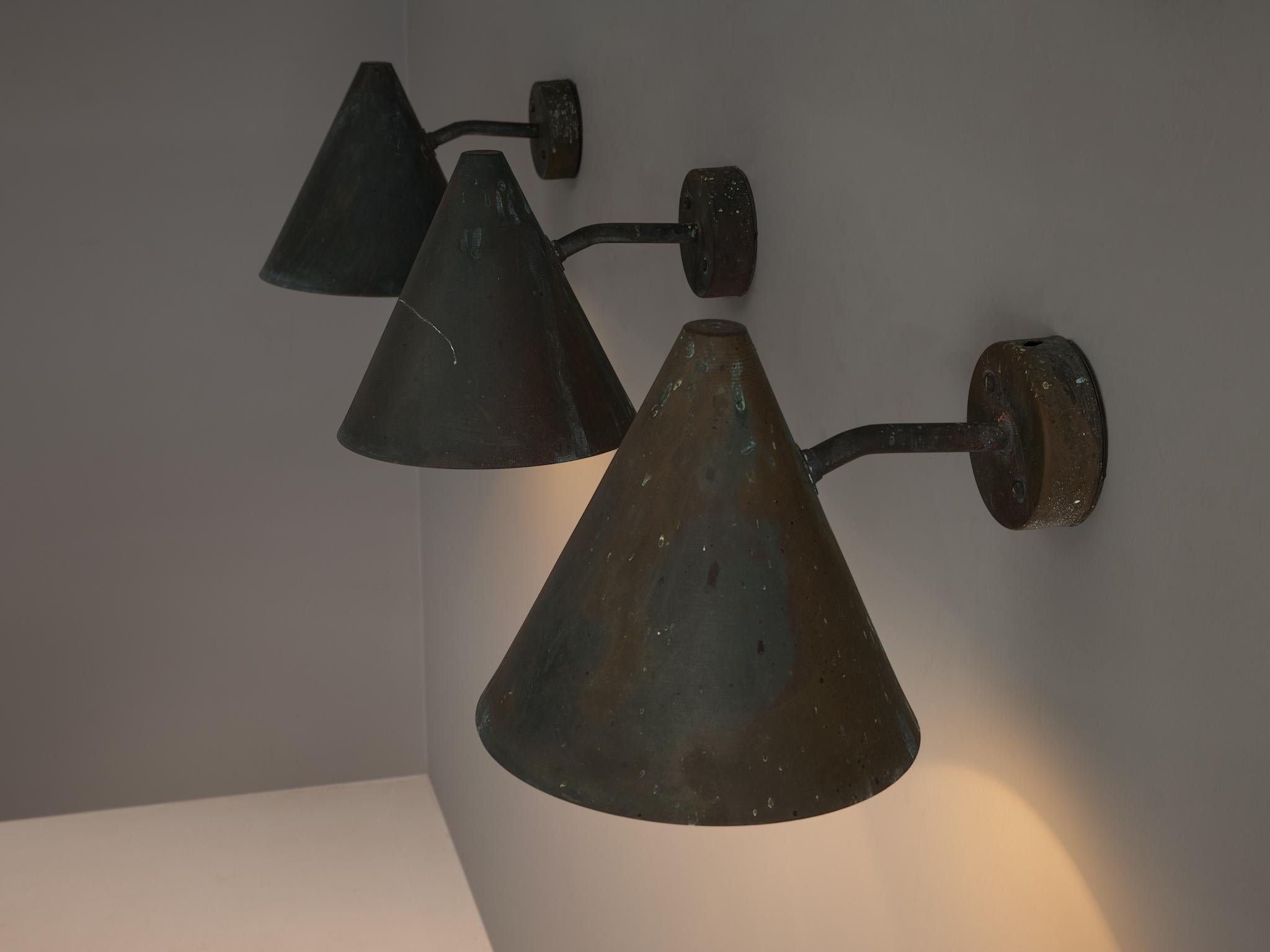 Hans-Agne Jakobsson 'Tratten' Wall Light in Patinated Copper 1