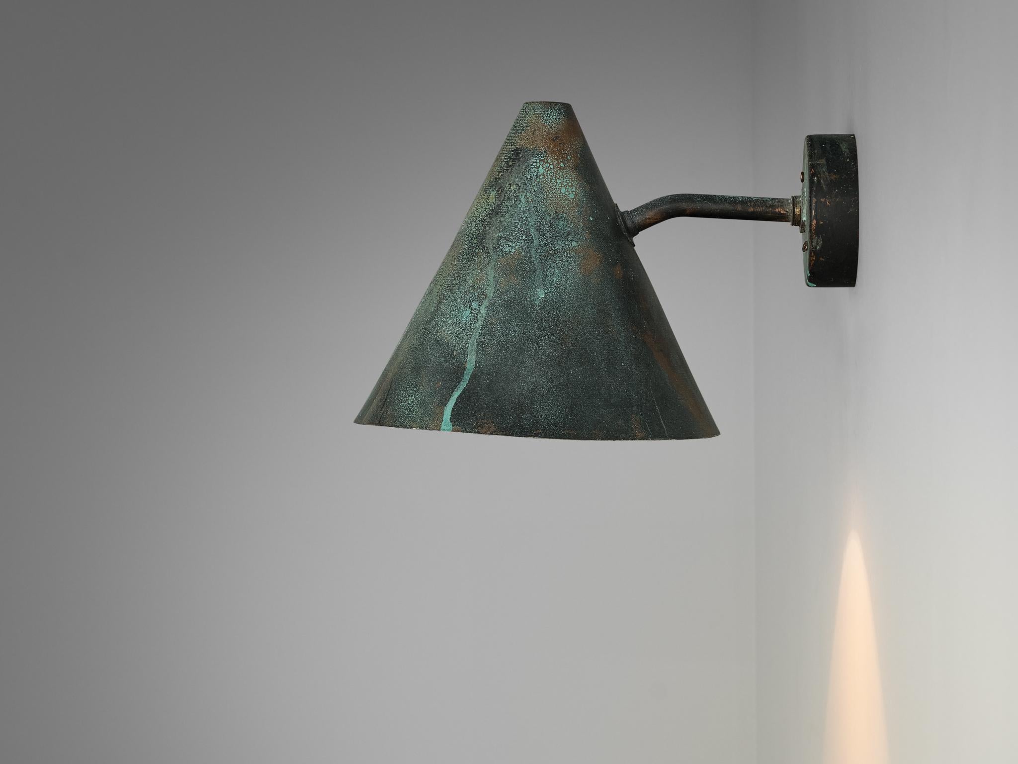 Hans-Agne Jakobsson 'Tratten' Wall Light in Patinated Copper  For Sale 1