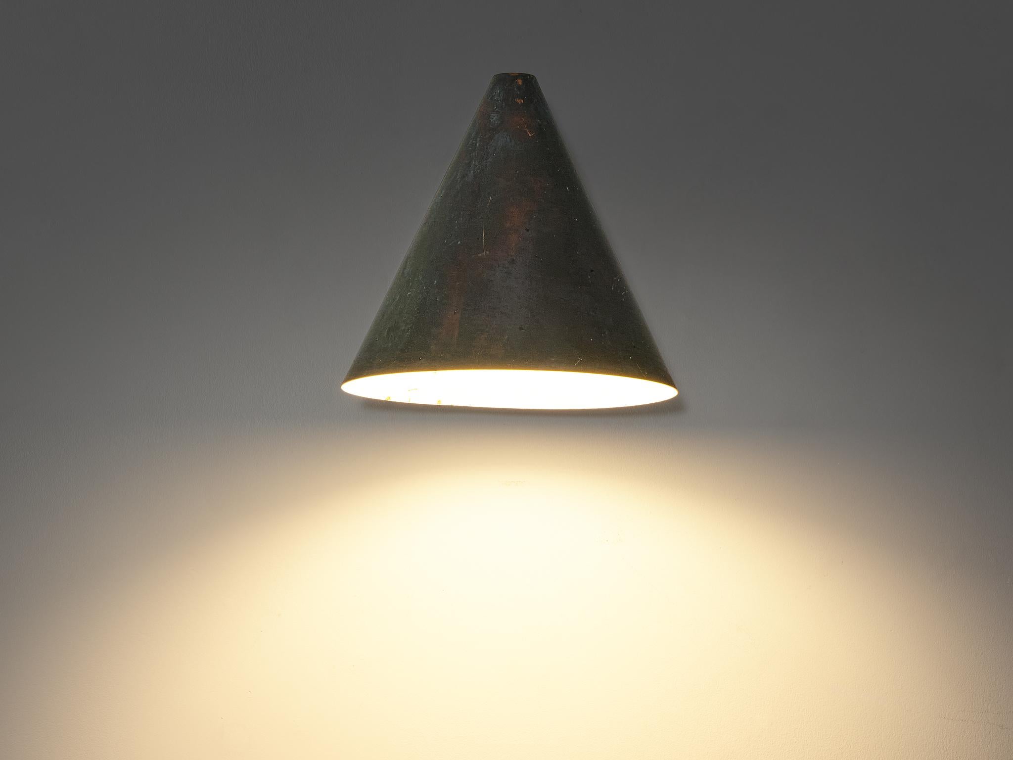 Hans-Agne Jakobsson 'Tratten' Wall Light in Patinated Copper  For Sale 1