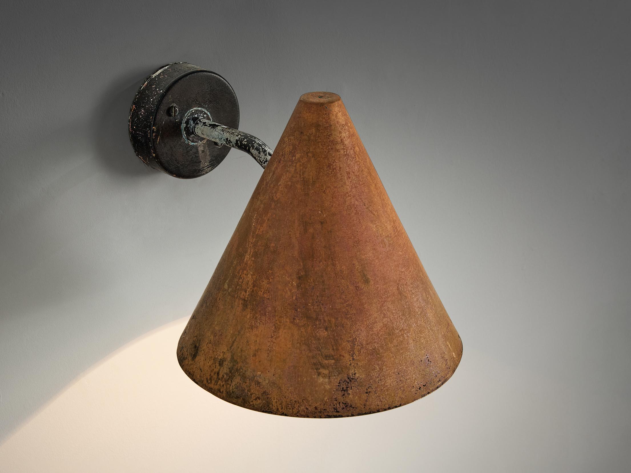 Hans-Agne Jakobsson 'Tratten' Wall Light in Patinated Copper  For Sale 1