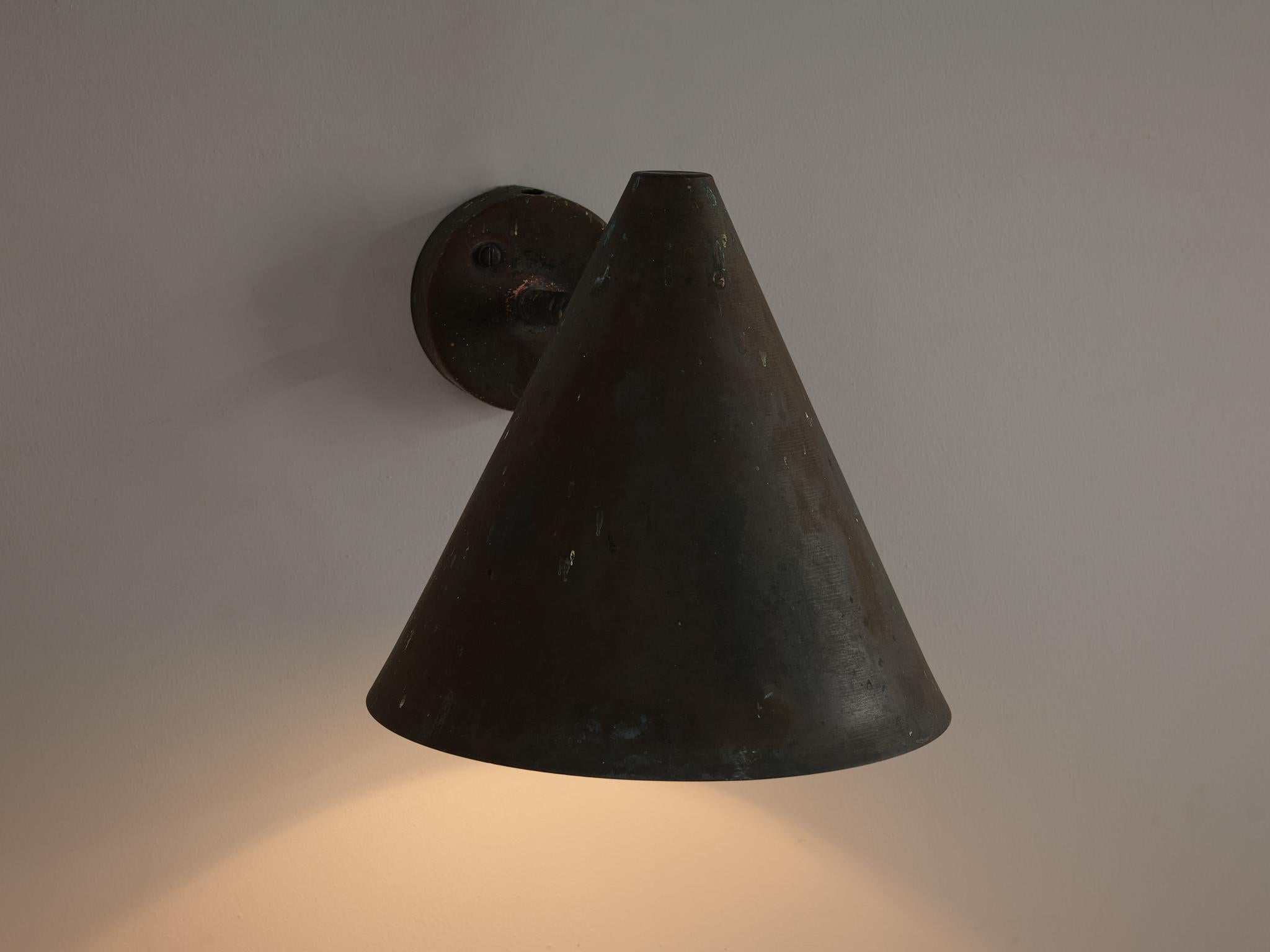 Hans-Agne Jakobsson 'Tratten' Wall Light in Patinated Copper 2