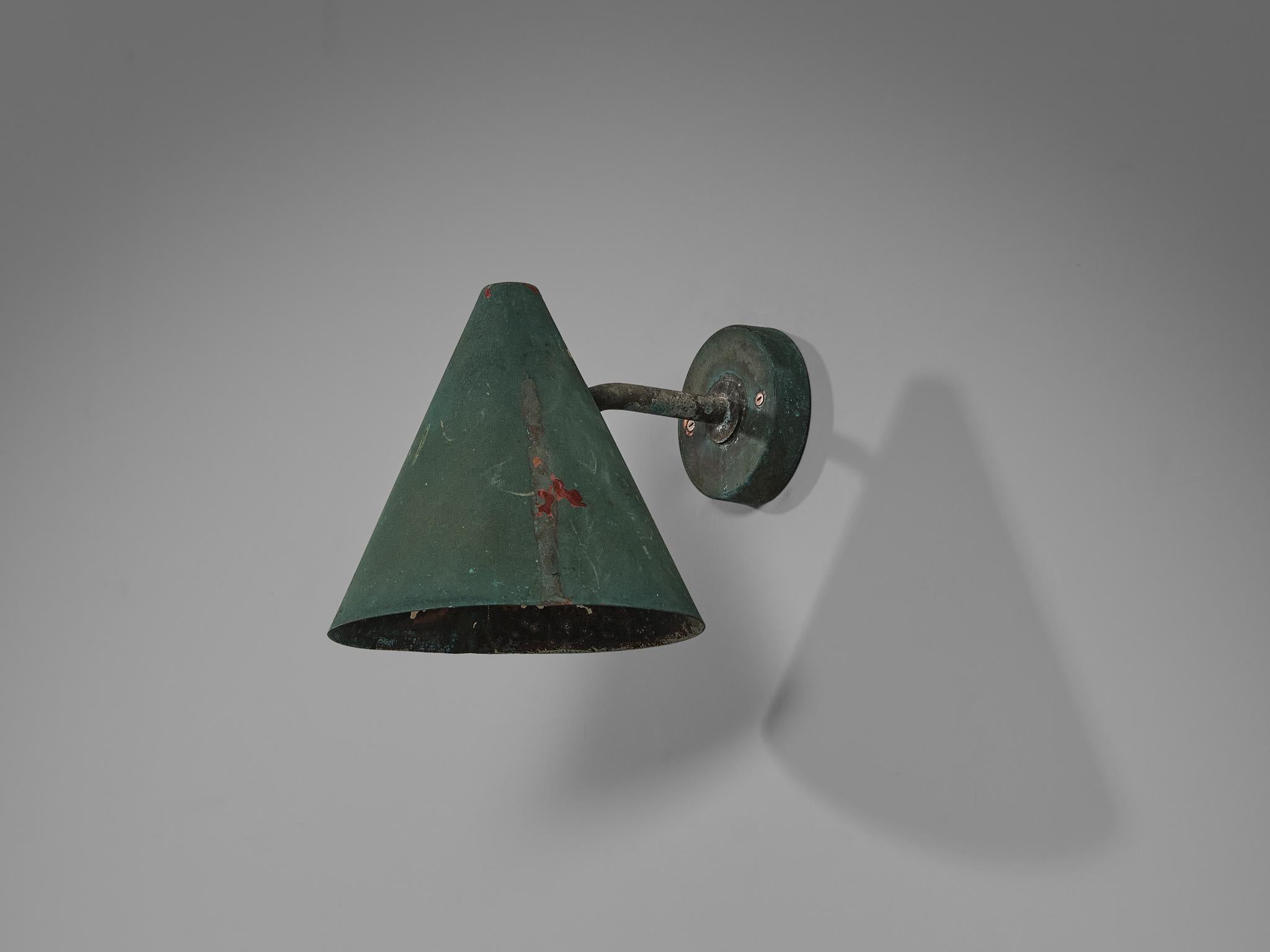 Hans-Agne Jakobsson 'Tratten' Wall Light in Patinated Copper For Sale 2