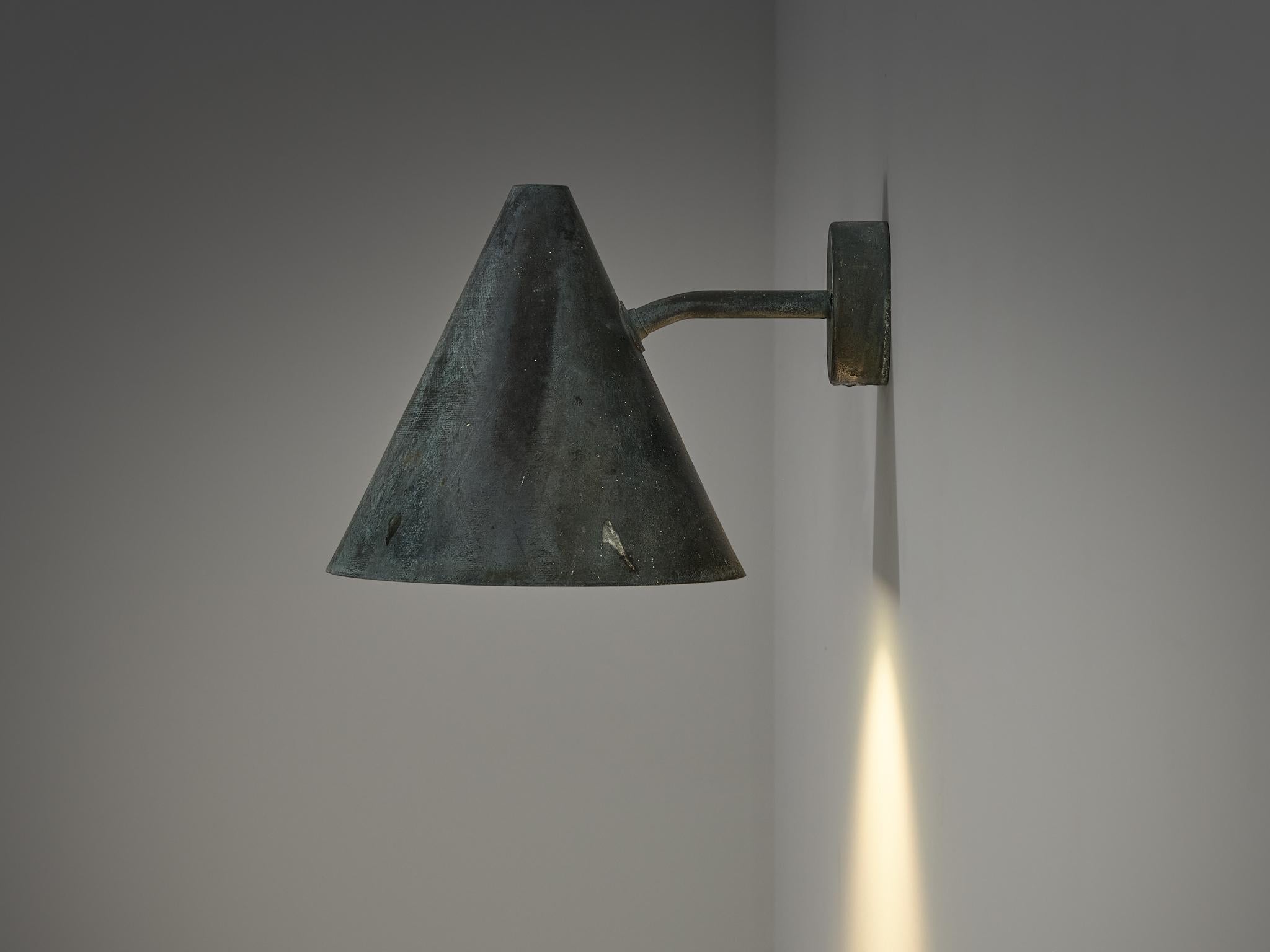 Hans-Agne Jakobsson 'Tratten' Wall Light in Patinated Copper  For Sale 2