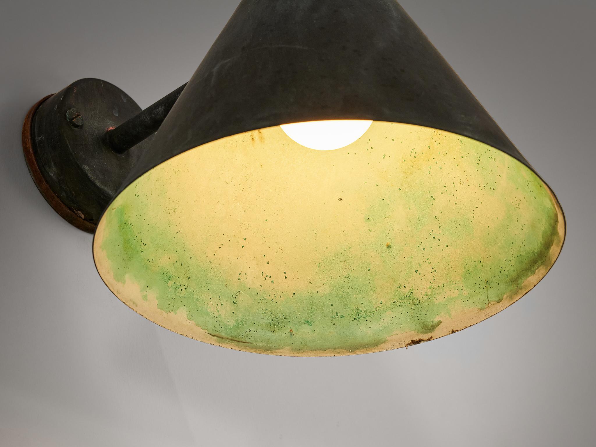 Hans-Agne Jakobsson 'Tratten' Wall Lights in Patinated Copper 4