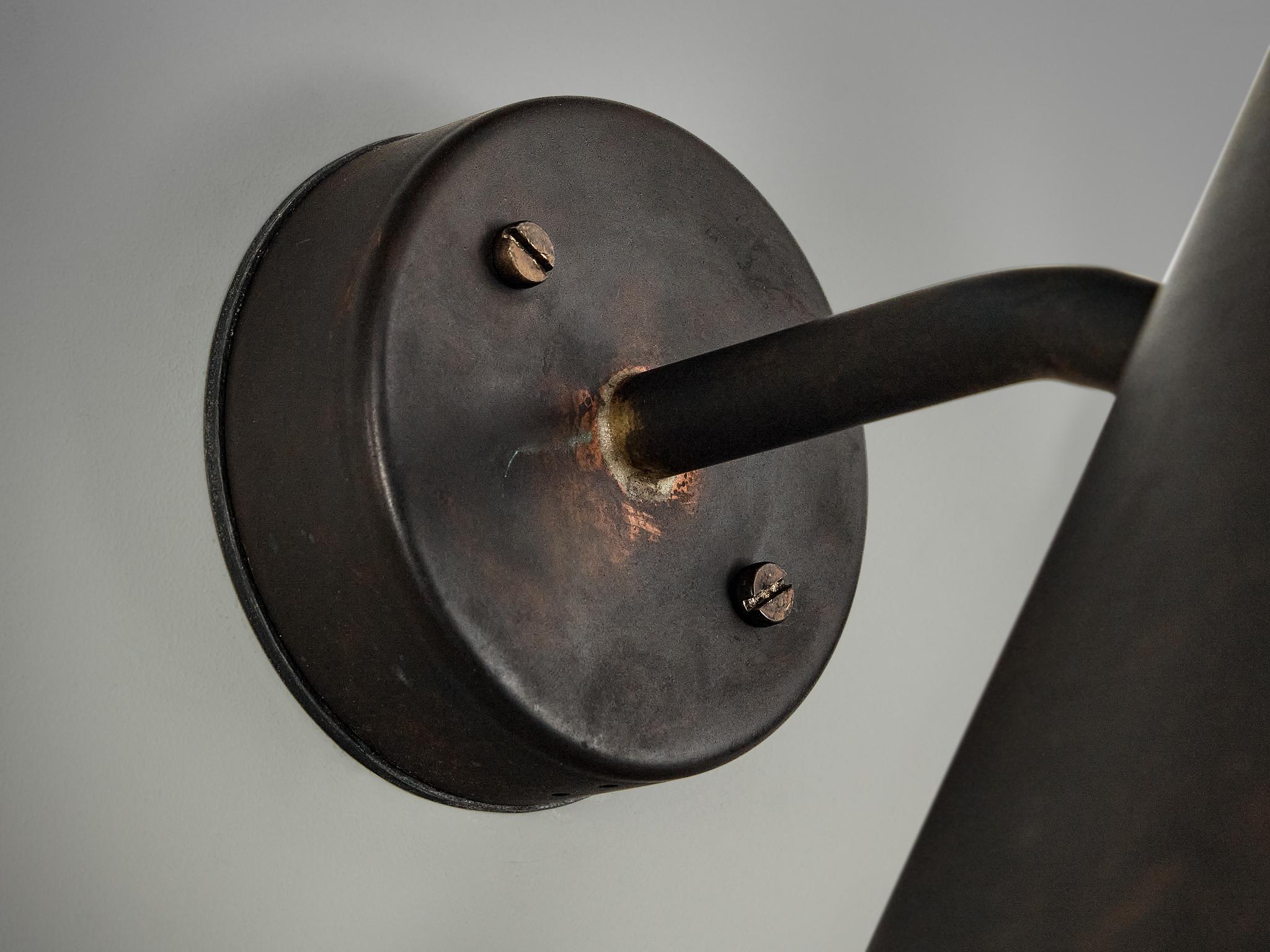 Hans-Agne Jakobsson 'Tratten' Wall Lights in Patinated Copper  4