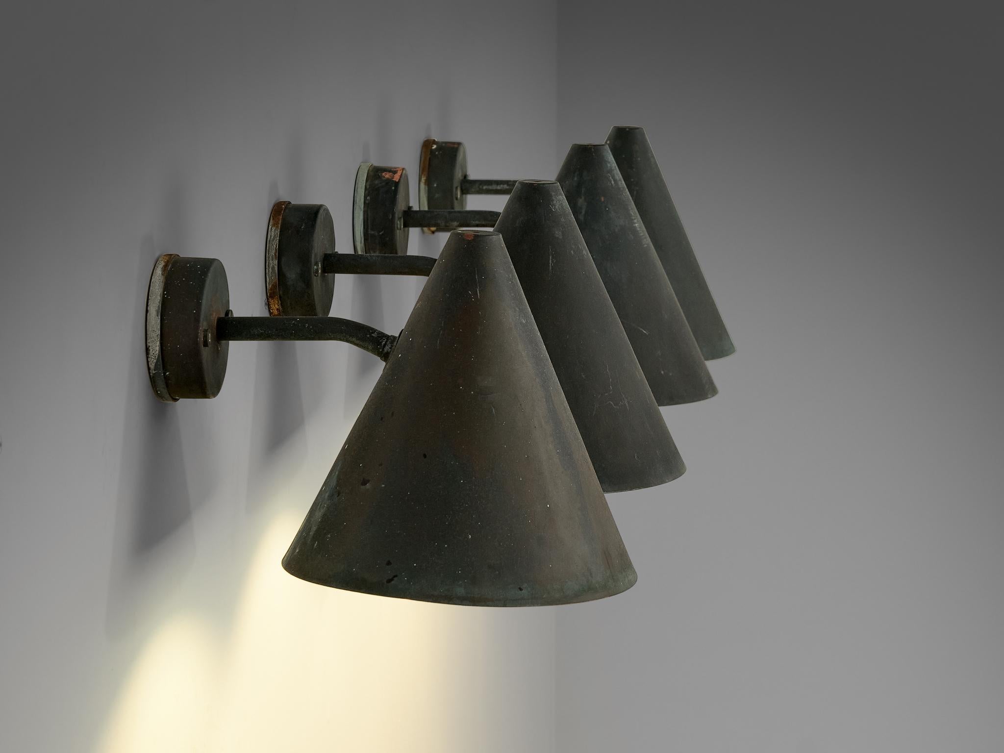 Hans-Agne Jakobsson 'Tratten' Wall Lights in Patinated Copper 5