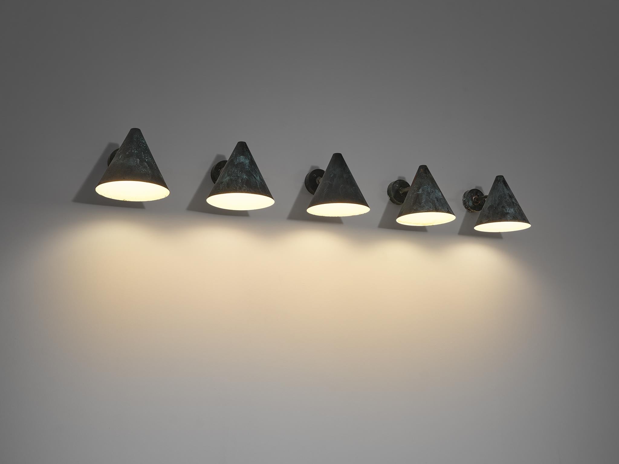 Hans-Agne Jakobsson 'Tratten' Wall Lights in Patinated Copper  For Sale 5