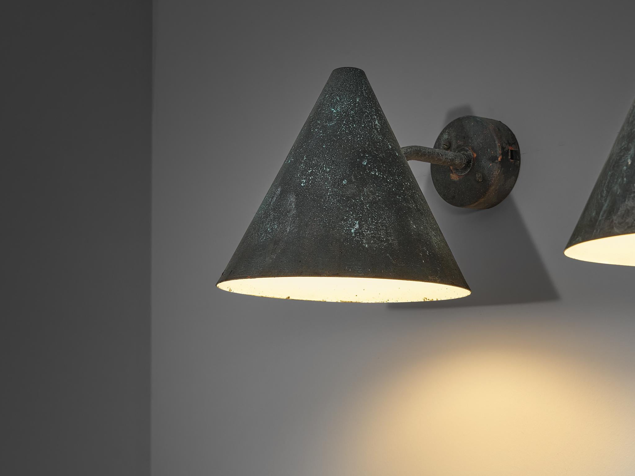  Hans-Agne Jakobsson 'Tratten' Wall Lights in Patinated Copper  For Sale 6