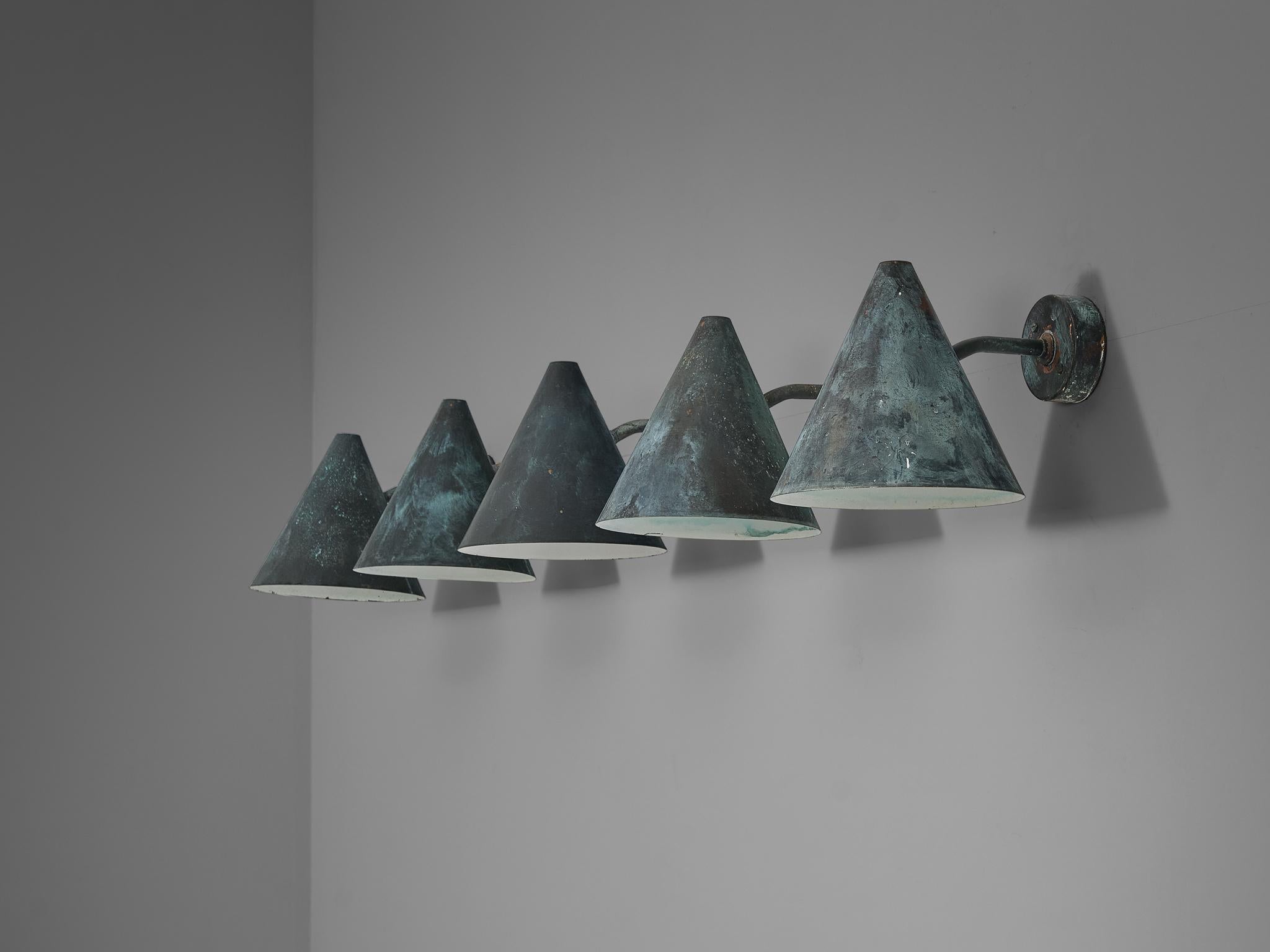  Hans-Agne Jakobsson 'Tratten' Wall Lights in Patinated Copper  For Sale 7