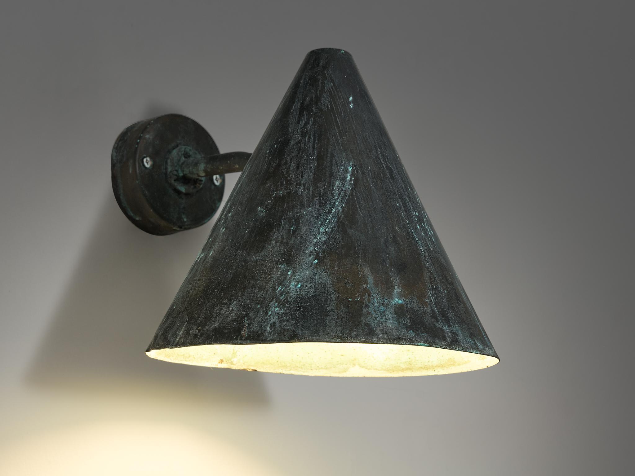 Scandinavian Modern  Hans-Agne Jakobsson 'Tratten' Wall Lights in Patinated Copper 