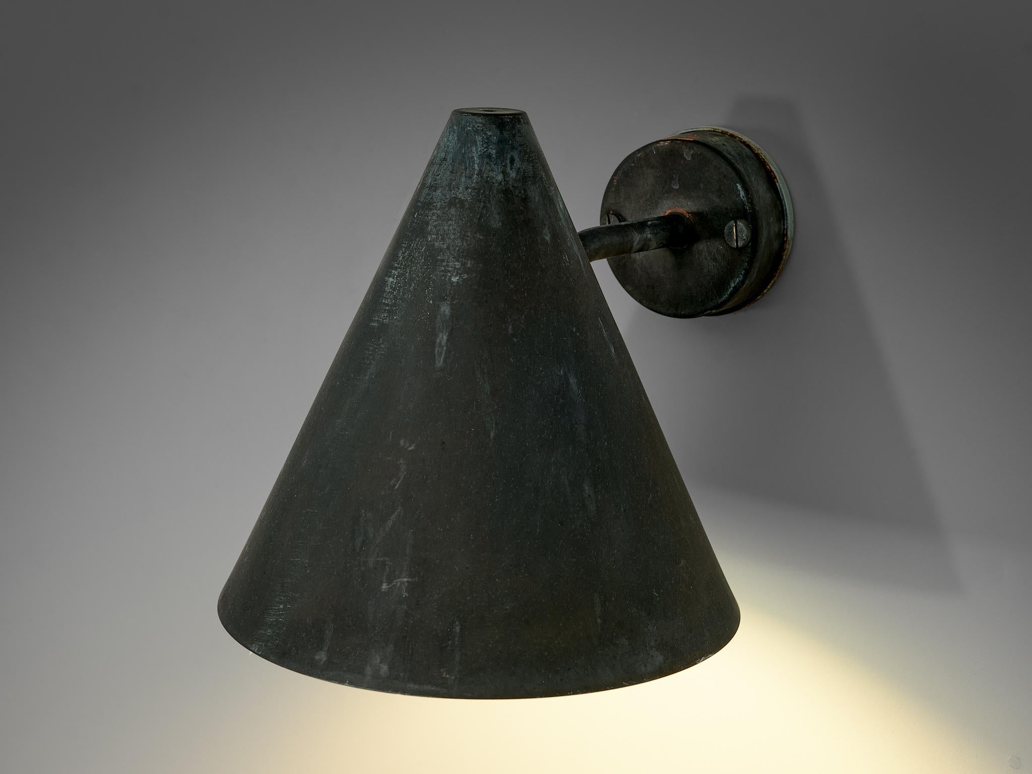 Swedish Hans-Agne Jakobsson 'Tratten' Wall Lights in Patinated Copper