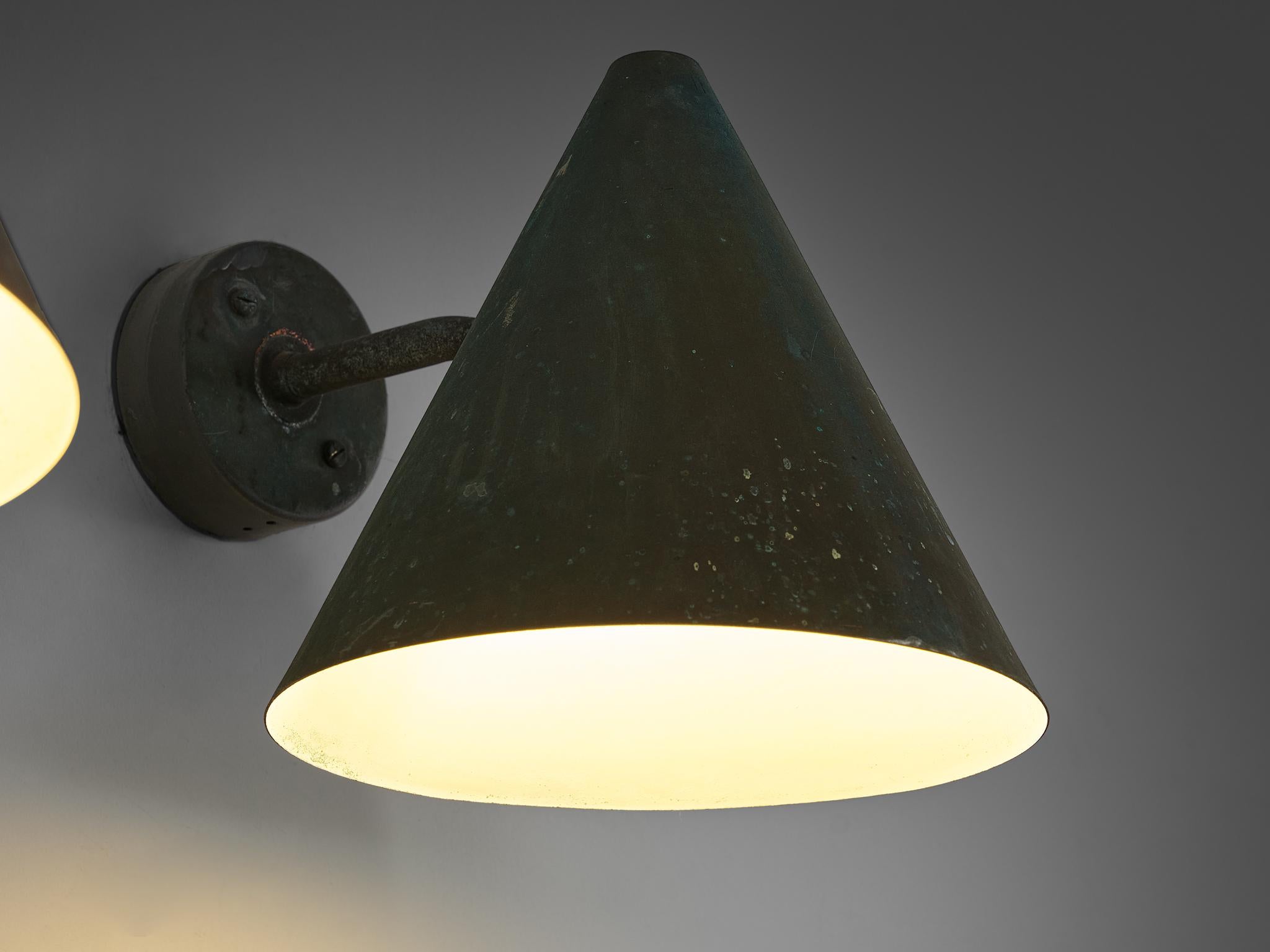  Hans-Agne Jakobsson 'Tratten' Wall Lights in Patinated Copper  1