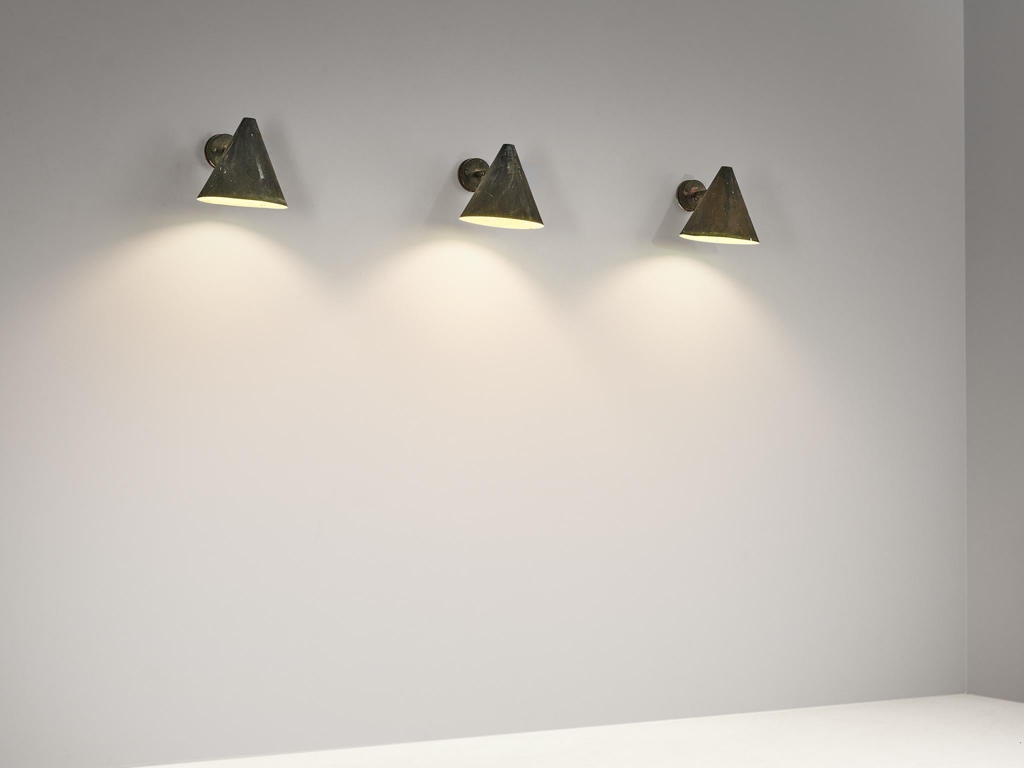 Hans-Agne Jakobsson 'Tratten' Wall Lights in Patinated Copper 2