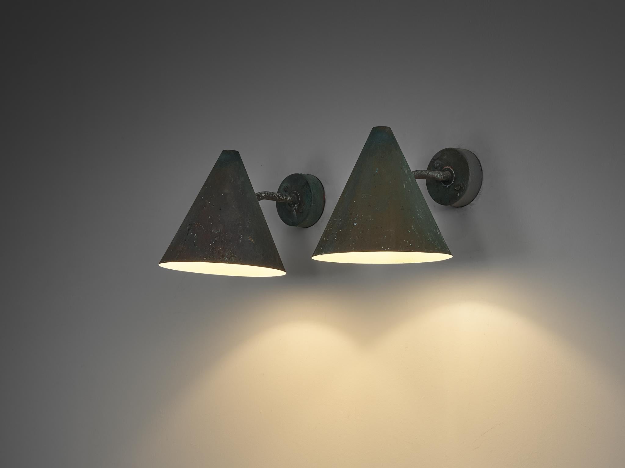  Hans-Agne Jakobsson 'Tratten' Wall Lights in Patinated Copper  2