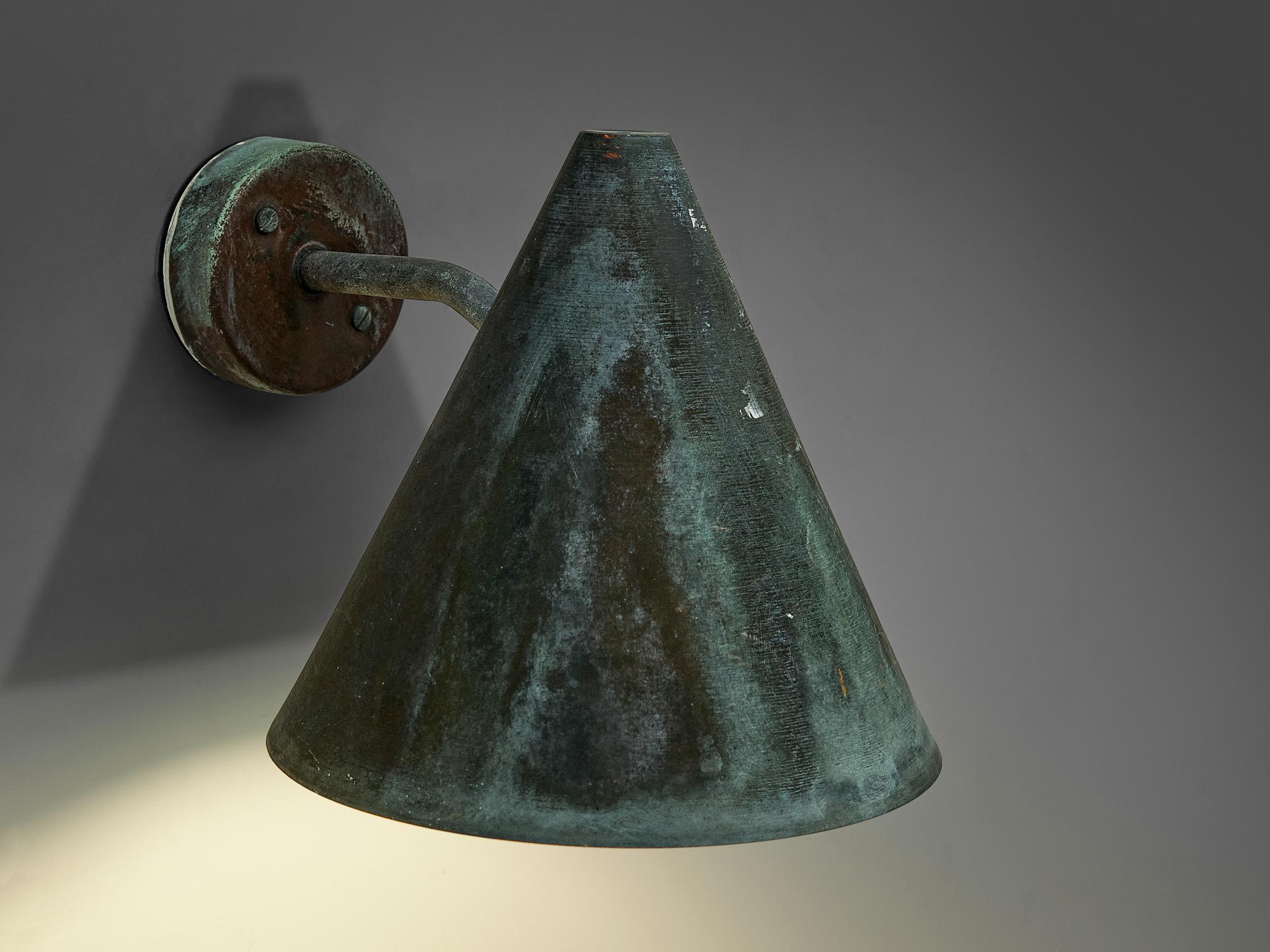 Hans-Agne Jakobsson 'Tratten' Wall Lights in Patinated Copper  For Sale 2