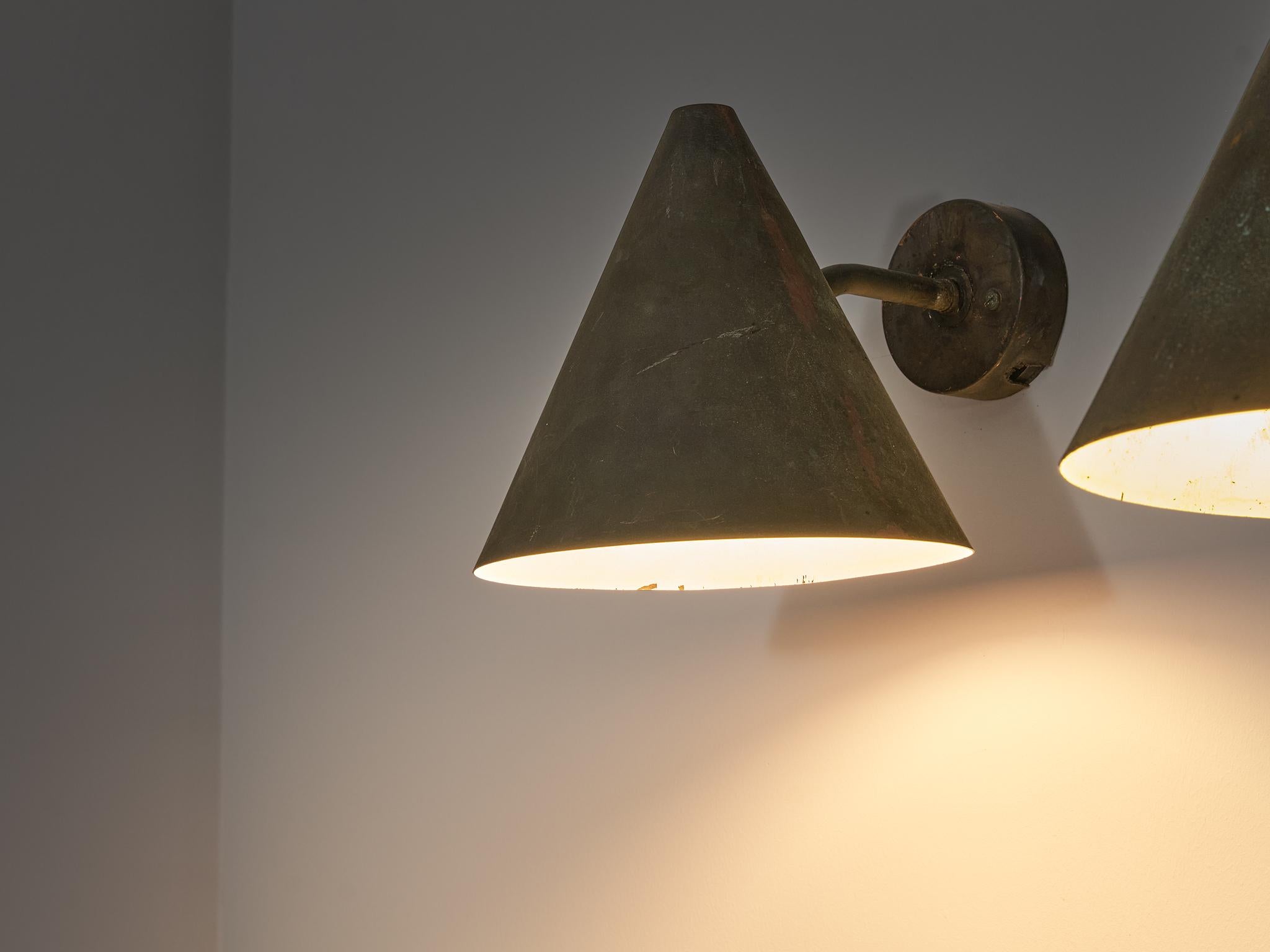  Hans-Agne Jakobsson 'Tratten' Wall Lights in Patinated Copper For Sale 2