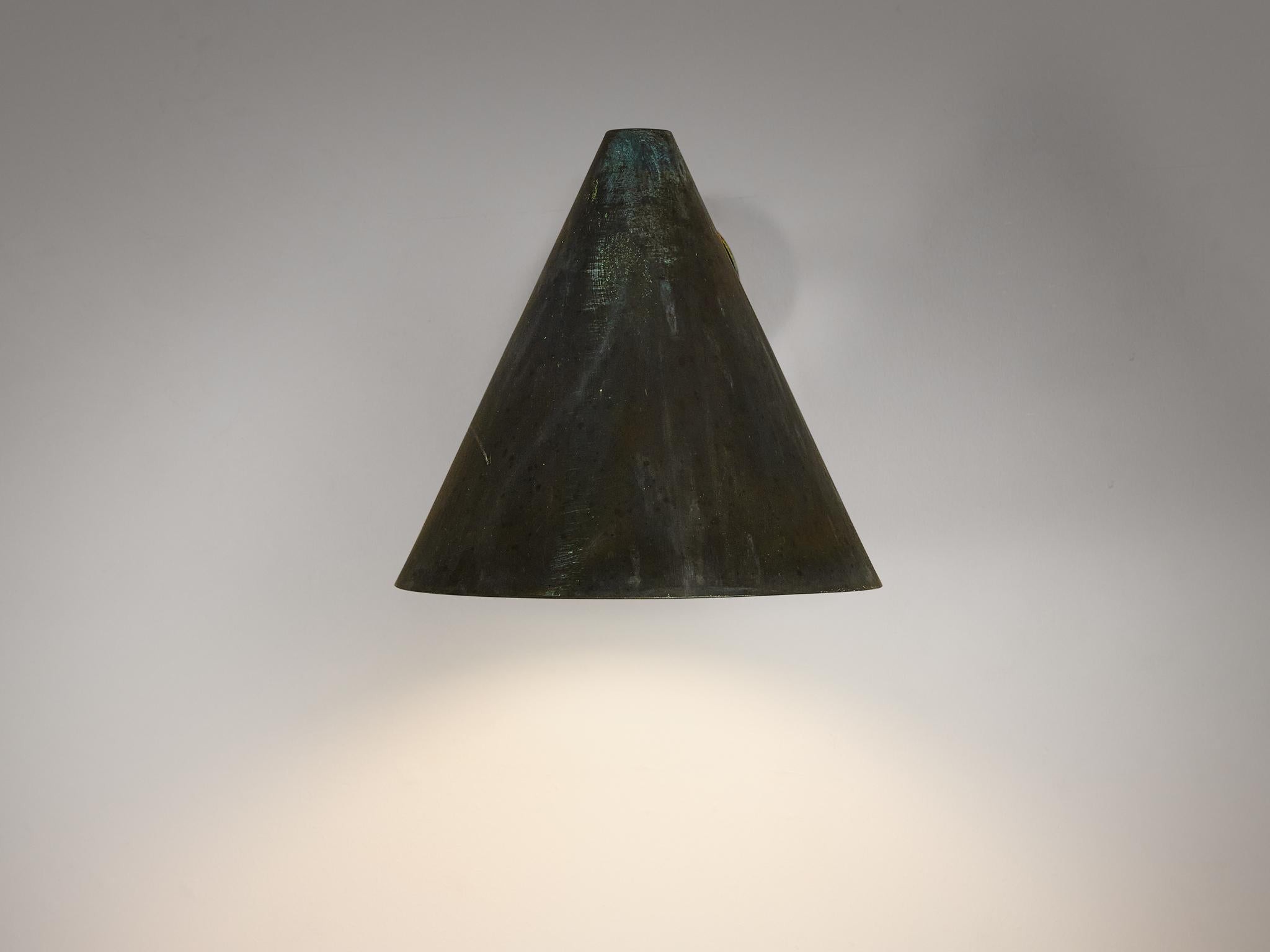 Hans-Agne Jakobsson 'Tratten' Wall Lights in Patinated Copper 3