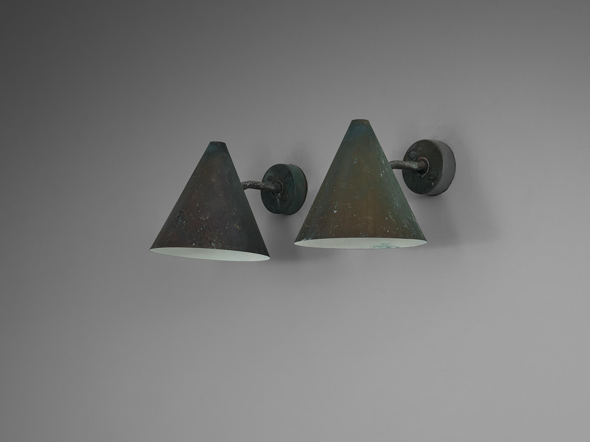  Hans-Agne Jakobsson 'Tratten' Wall Lights in Patinated Copper  3