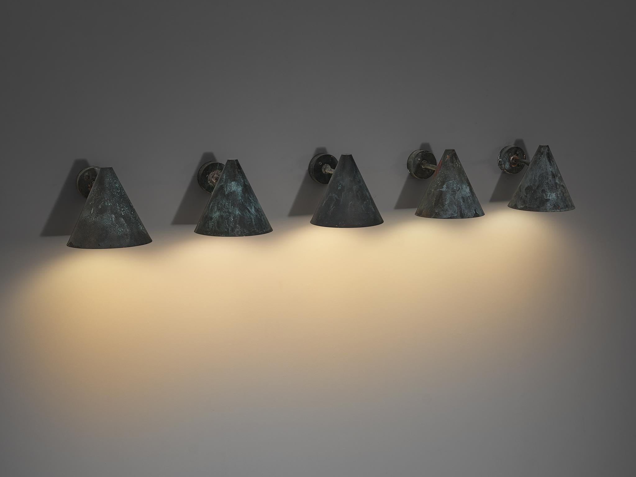  Hans-Agne Jakobsson 'Tratten' Wall Lights in Patinated Copper  For Sale 3